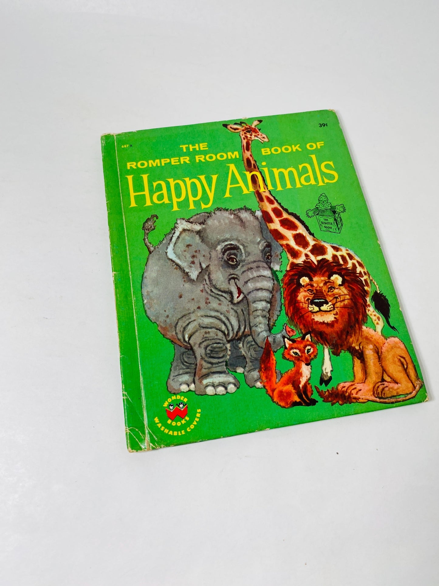 1957 Romper Room Book of Happy Animals Vintage Wonder book by Oscar Weigle Children's story illustrated by Robert Jones. Nancy Claster