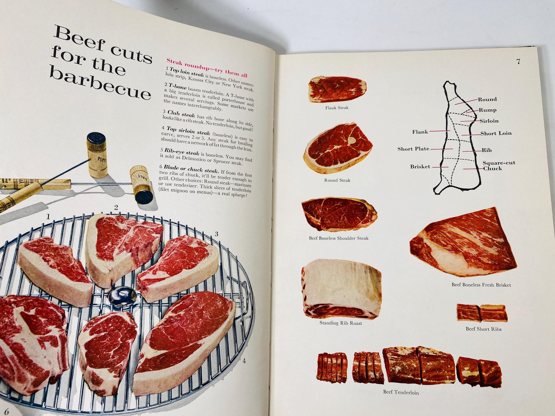 1967 Better Homes and Gardens Barbecue Cookbook Vintage Outdoor Cooking BBQ Gift Weber Kettle. Spit roasting vegetables meat carnivore