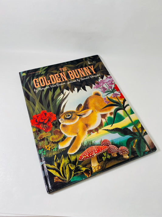 Golden Bunny Vintage book by Margaret Wise Brown LARGE Golden Book Children's Easter basket gift decor circa 1981