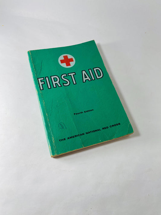 1957 Rare American Red Cross Society vintage manual Nursing First Aid Medicine. Doctor gift Green paperback reference book Office decor.