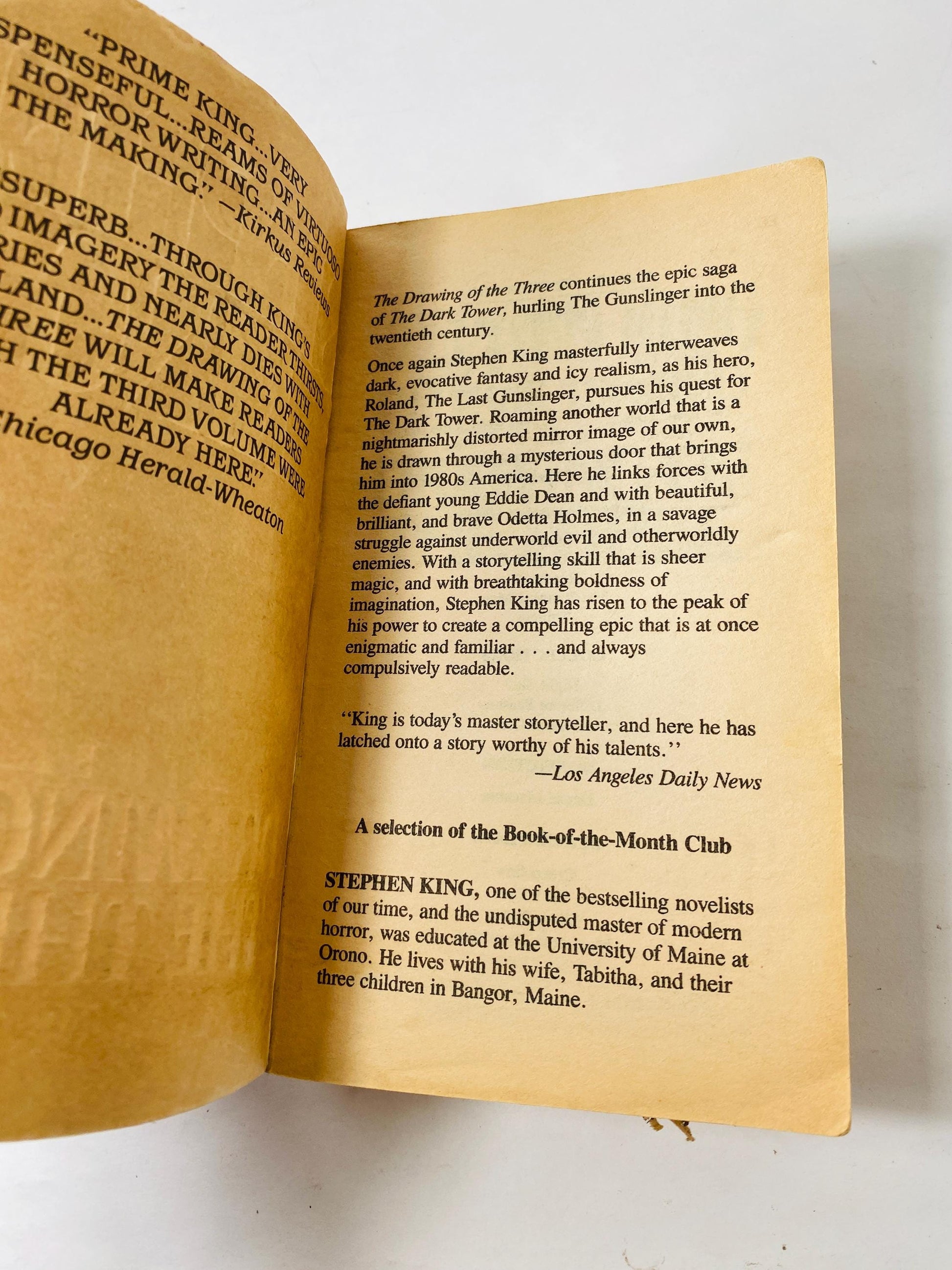 The Dark Tower II Drawing of the Three by Stephen King. FIRST EDITION First Printing. Vintage book circa 1987. First Plume Printing. Gift
