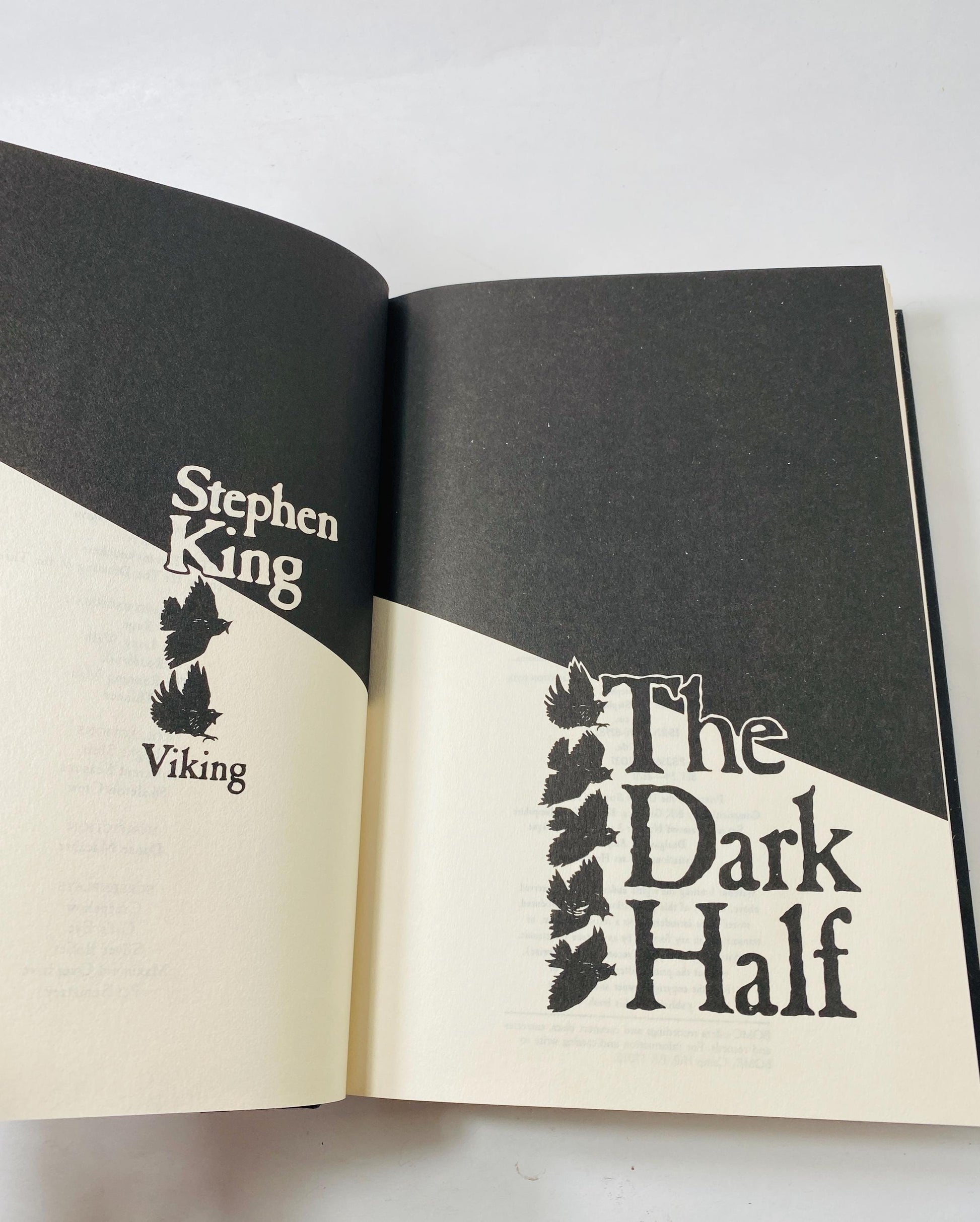 Stephen King The Dark Half FIRST EDITION vintage book without dust jacket Horror goth emo black book decor