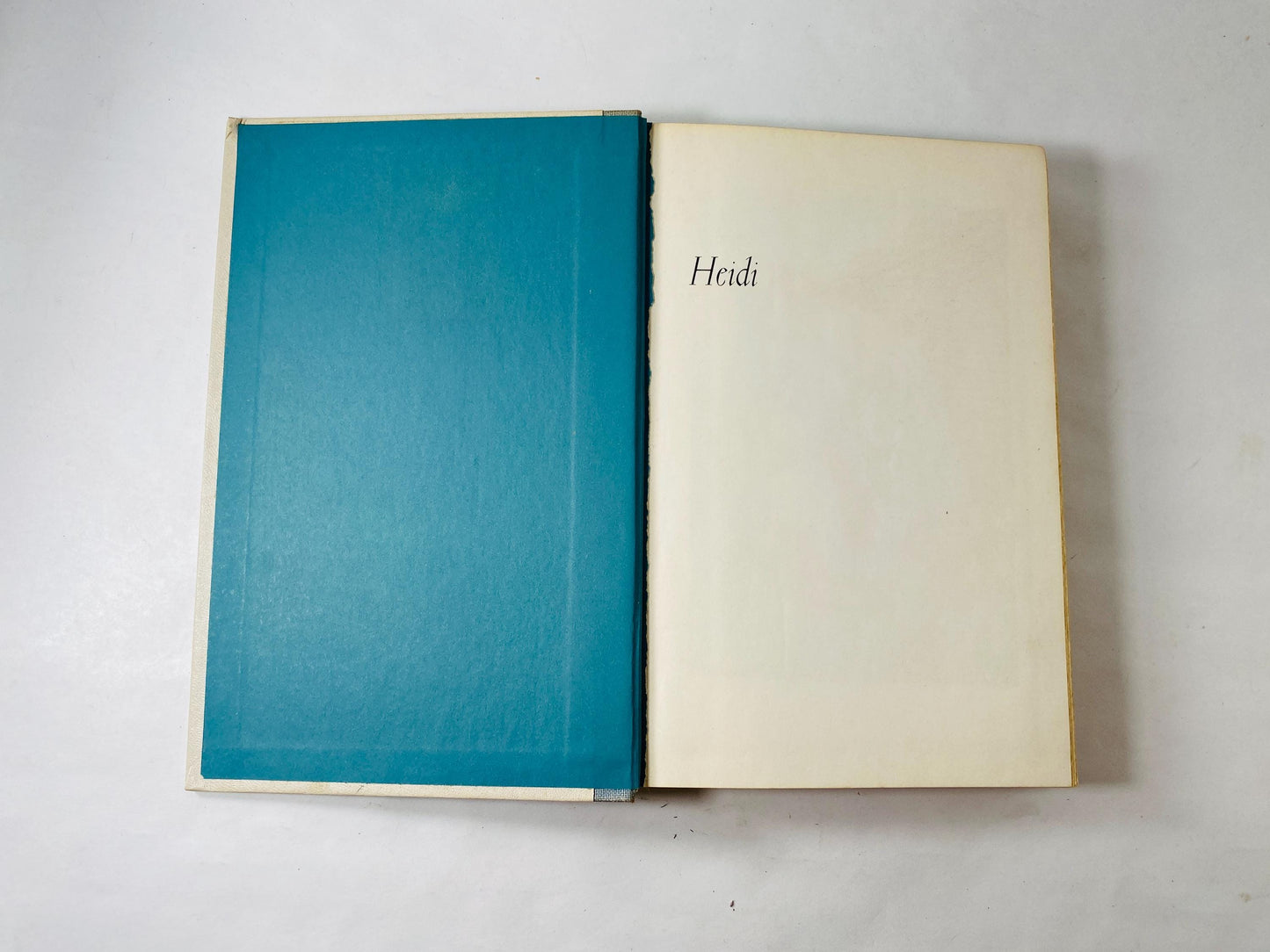 1926 Heidi vintage Illustrated Sears book by Johanna Spyri large blue Children's nursery decor prop set