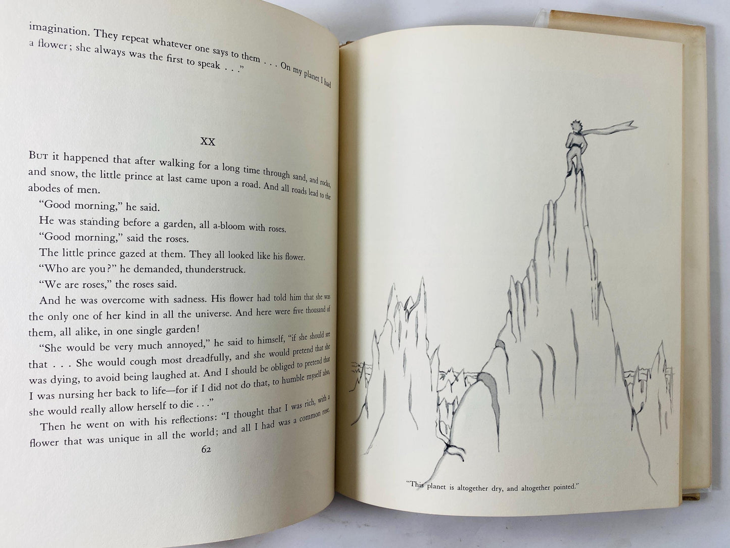The Little Prince EARLY PRINTING vintage book circa 1943 by Antoine De Saint-Exupery Children's Harcourt Brace World
