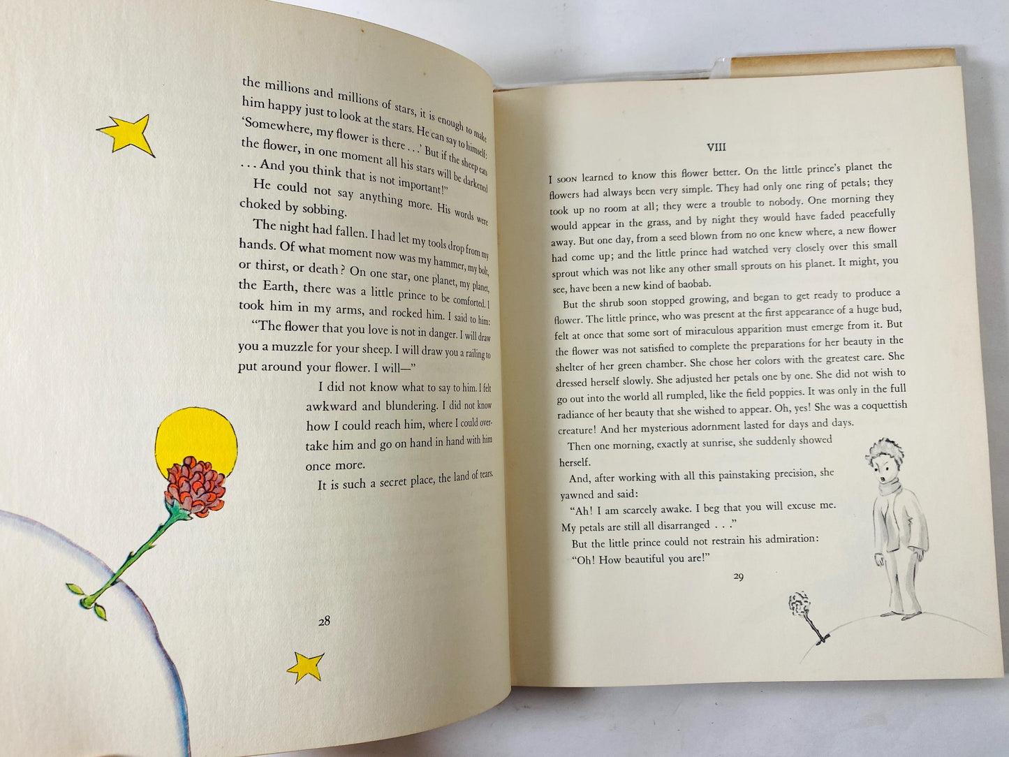 The Little Prince EARLY PRINTING vintage book circa 1943 by Antoine De Saint-Exupery Children's Harcourt Brace World