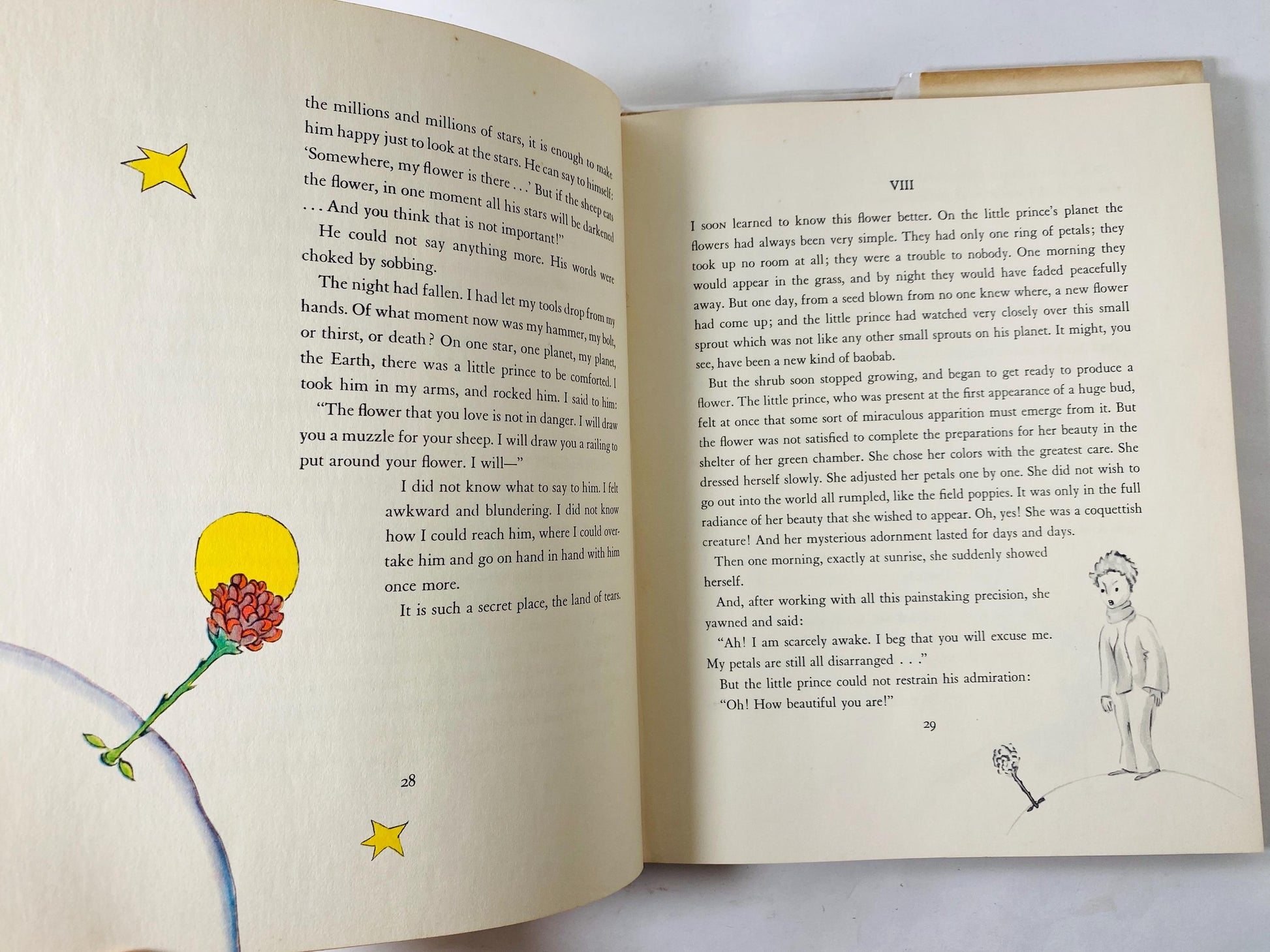 The Little Prince EARLY PRINTING vintage book circa 1943 by Antoine De Saint-Exupery Children's Harcourt Brace World