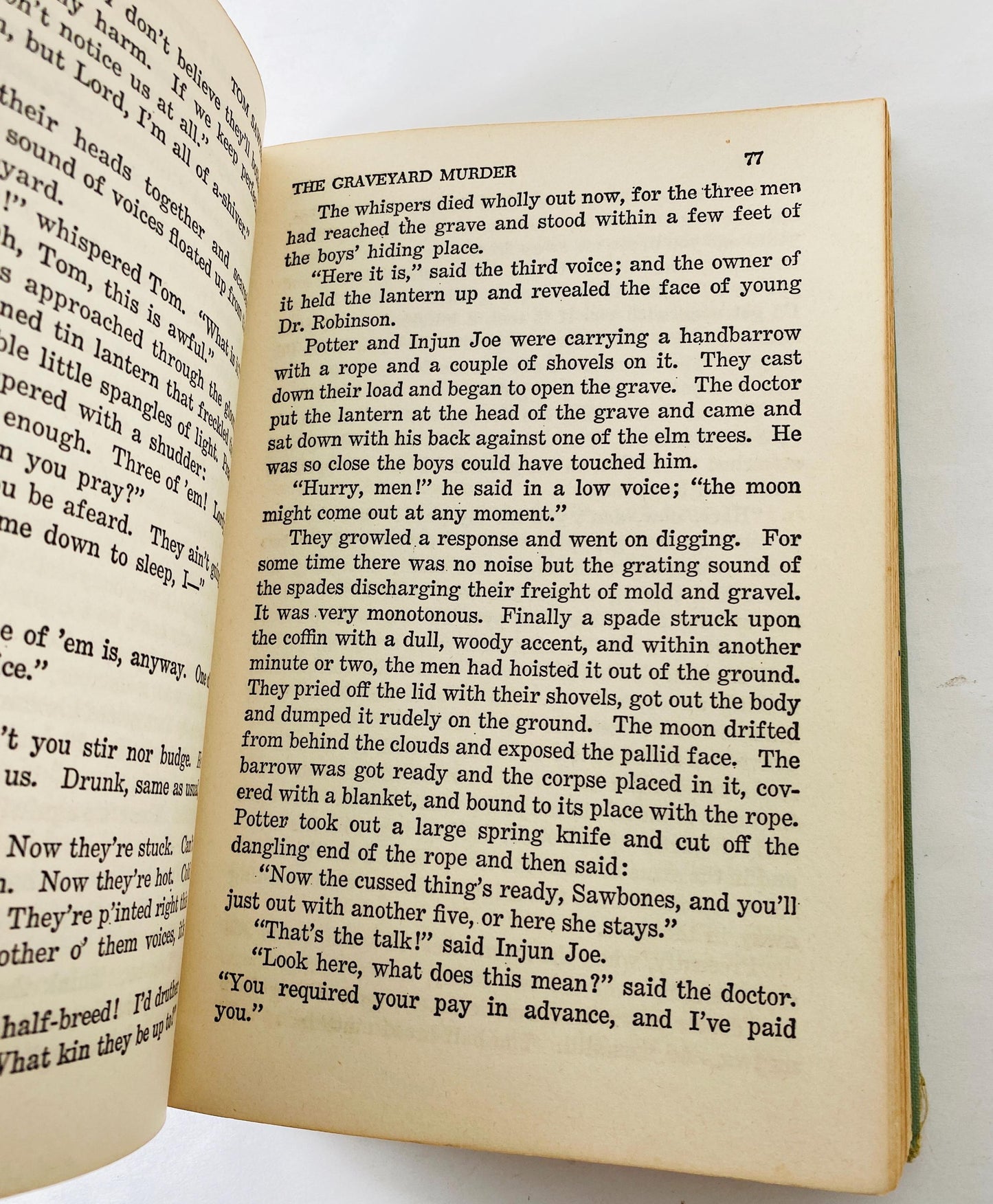 1961 Adventures of Tom Sawyer vintage book by Mark Twain Samuel Clemens green bookshelf decor Christmas stocking stuffer