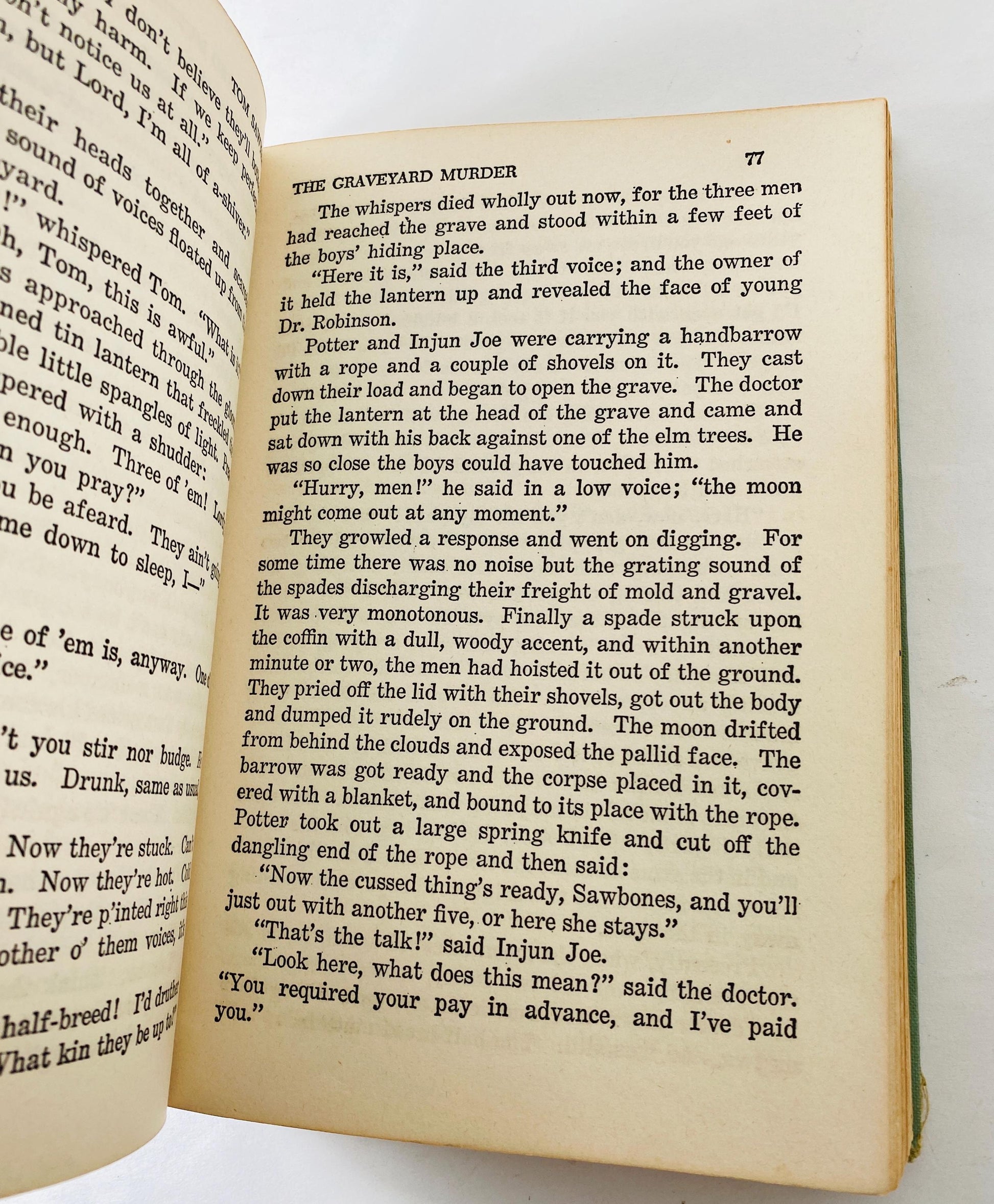 1961 Adventures of Tom Sawyer vintage book by Mark Twain Samuel Clemens green bookshelf decor Christmas stocking stuffer