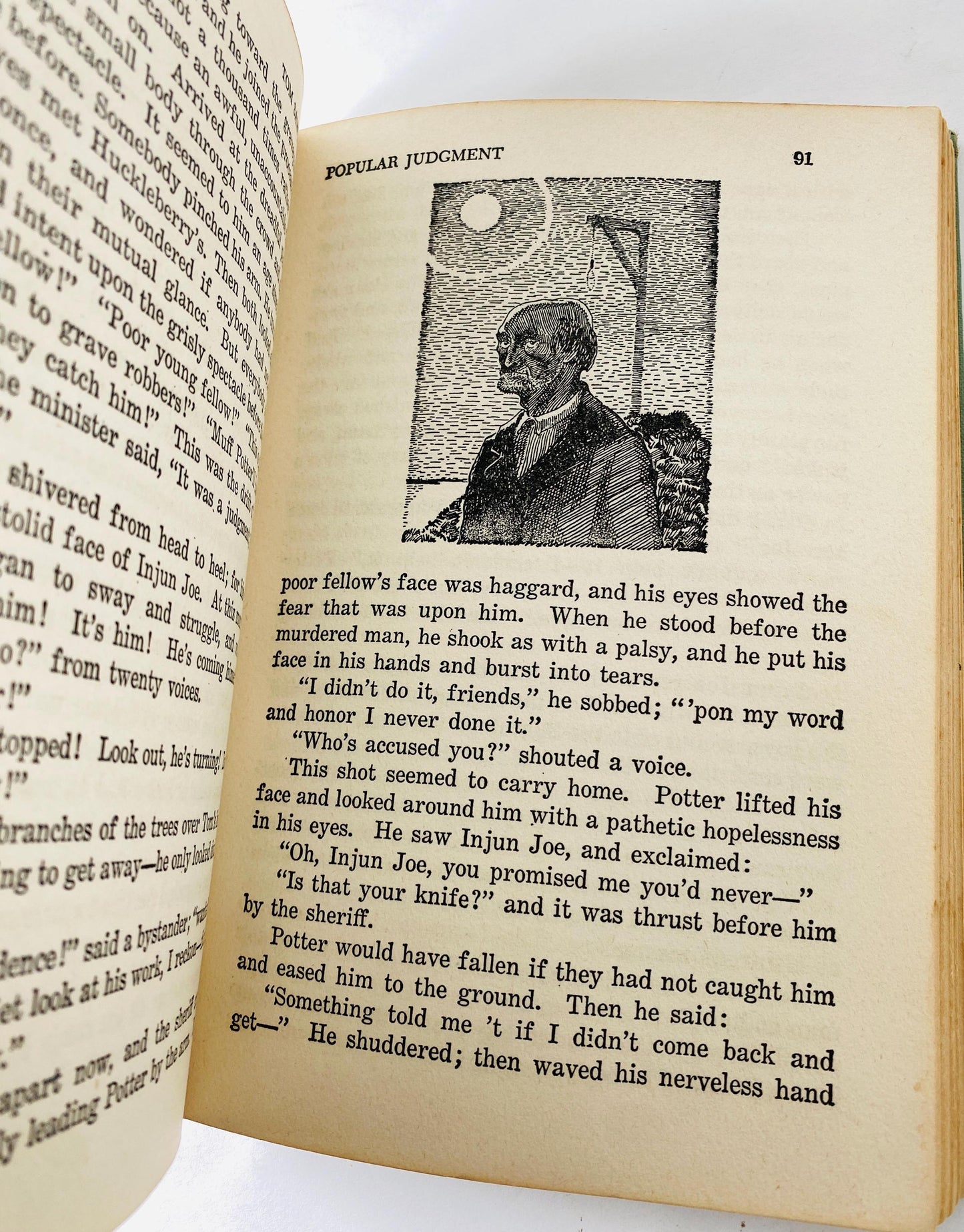 1961 Adventures of Tom Sawyer vintage book by Mark Twain Samuel Clemens green bookshelf decor Christmas stocking stuffer