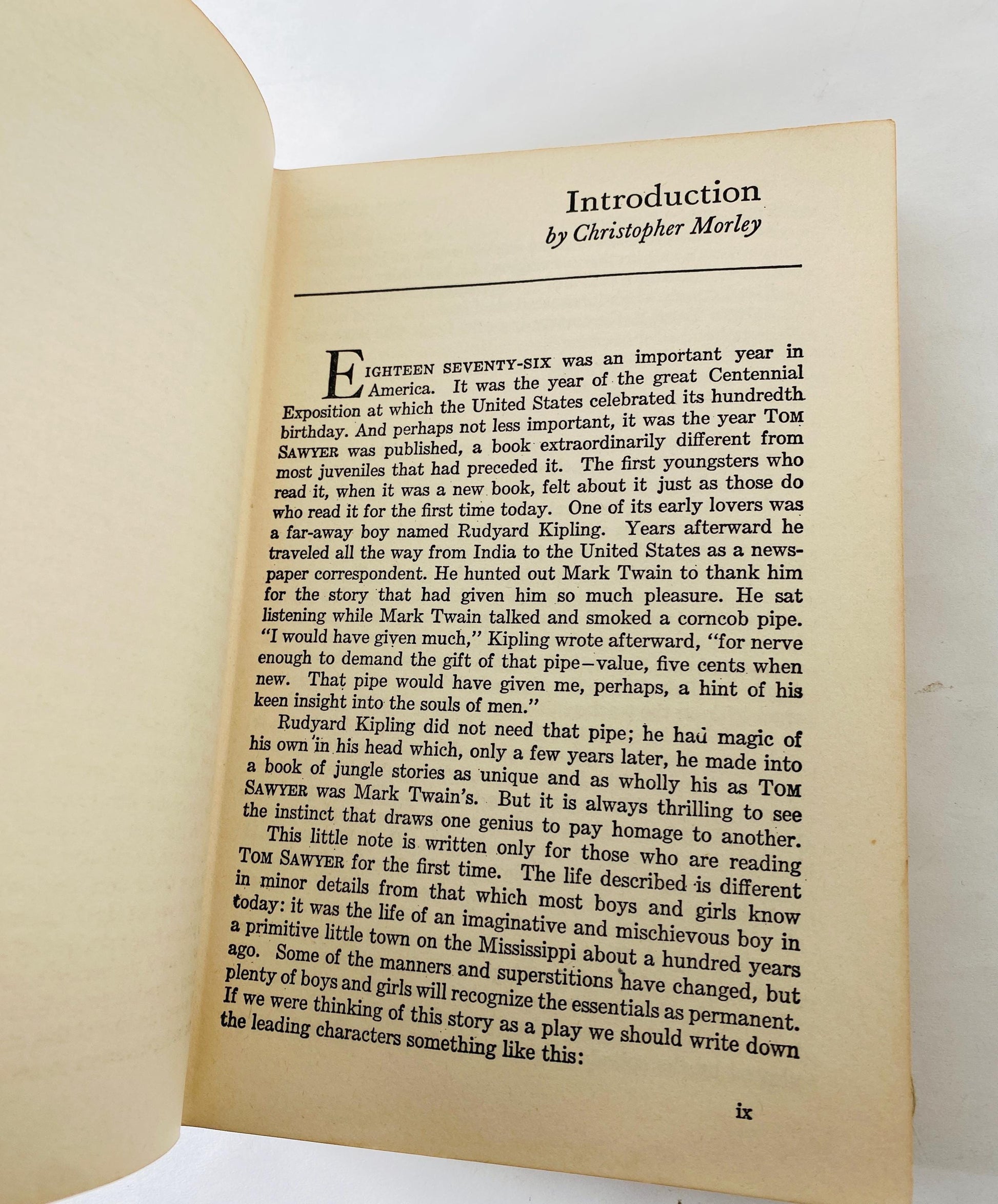 1961 Adventures of Tom Sawyer vintage book by Mark Twain Samuel Clemens green bookshelf decor Christmas stocking stuffer