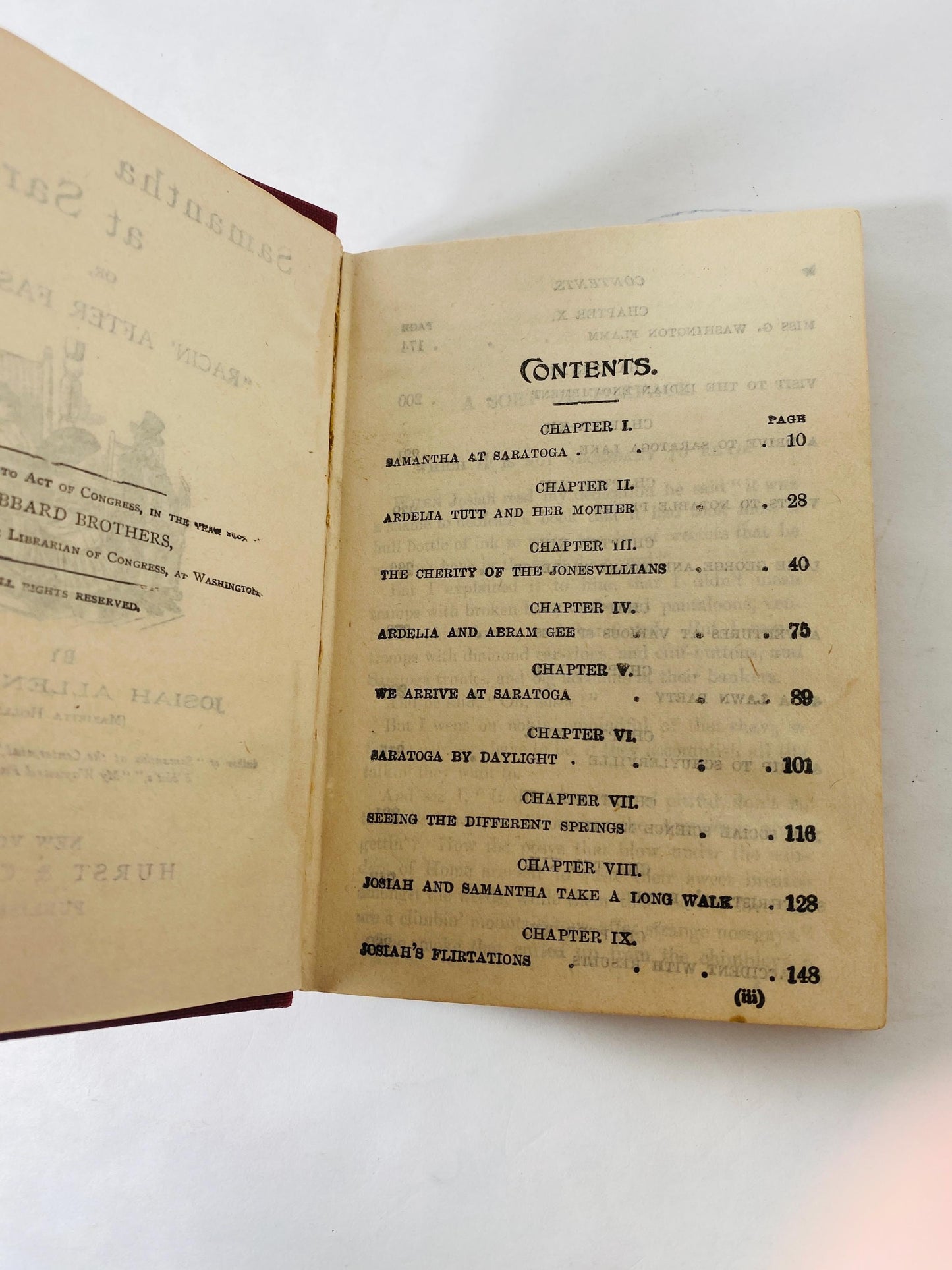 Samantha at Saratoga Flirting With Fashion Antique book circa 1887 by Marietta Holley about dangers of trying to conform to societal norms