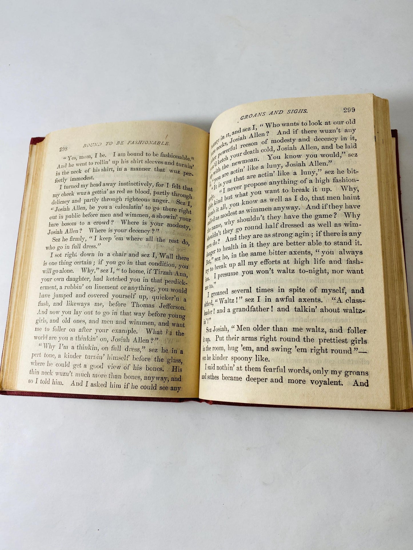 Samantha at Saratoga Flirting With Fashion Antique book circa 1887 by Marietta Holley about dangers of trying to conform to societal norms