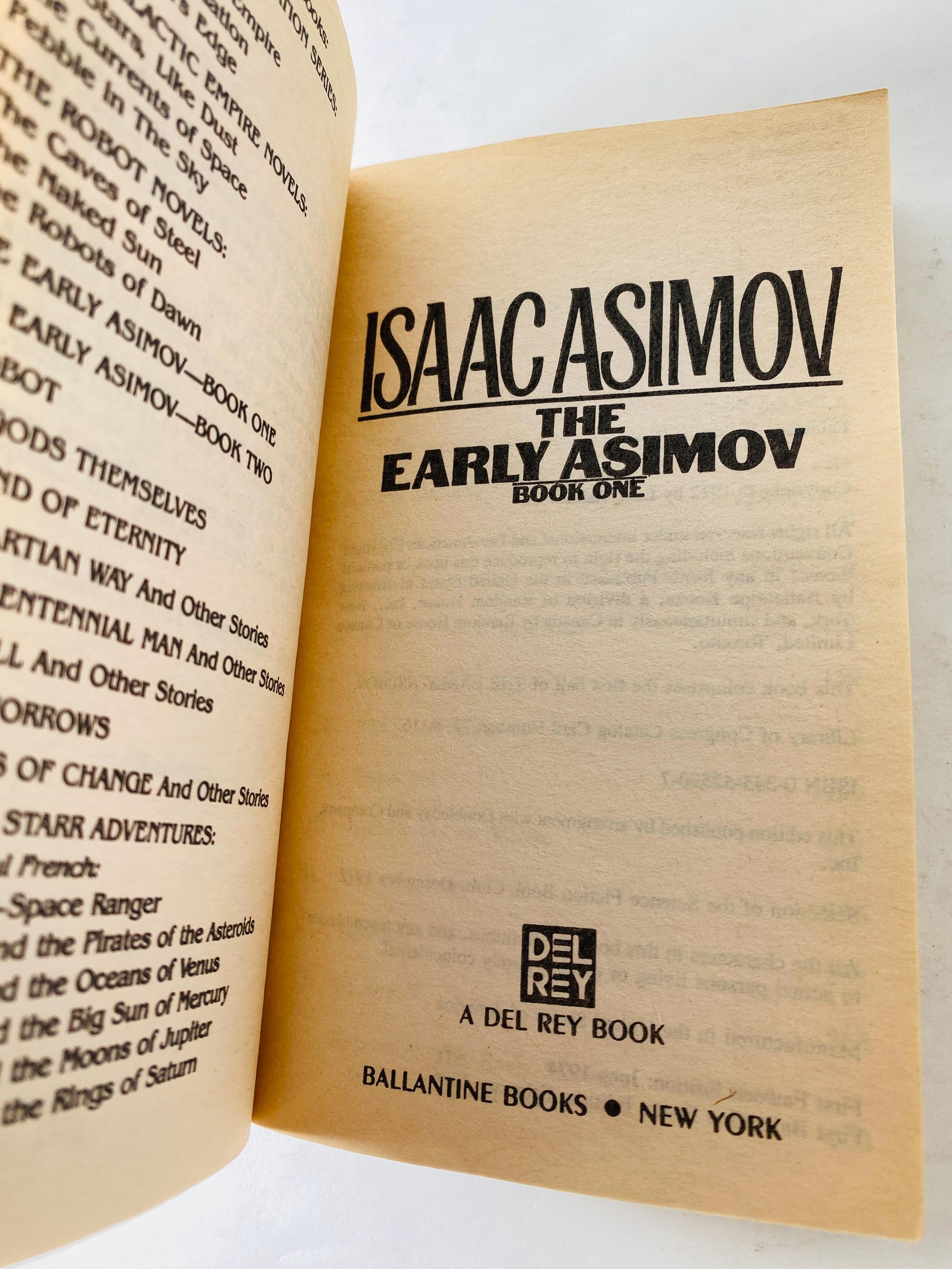 Early Issac Asimov Vintage Avon paperback book circa 1986 Book One Callistan Menace Ring Around Sun Black Friar Venus Half Breed