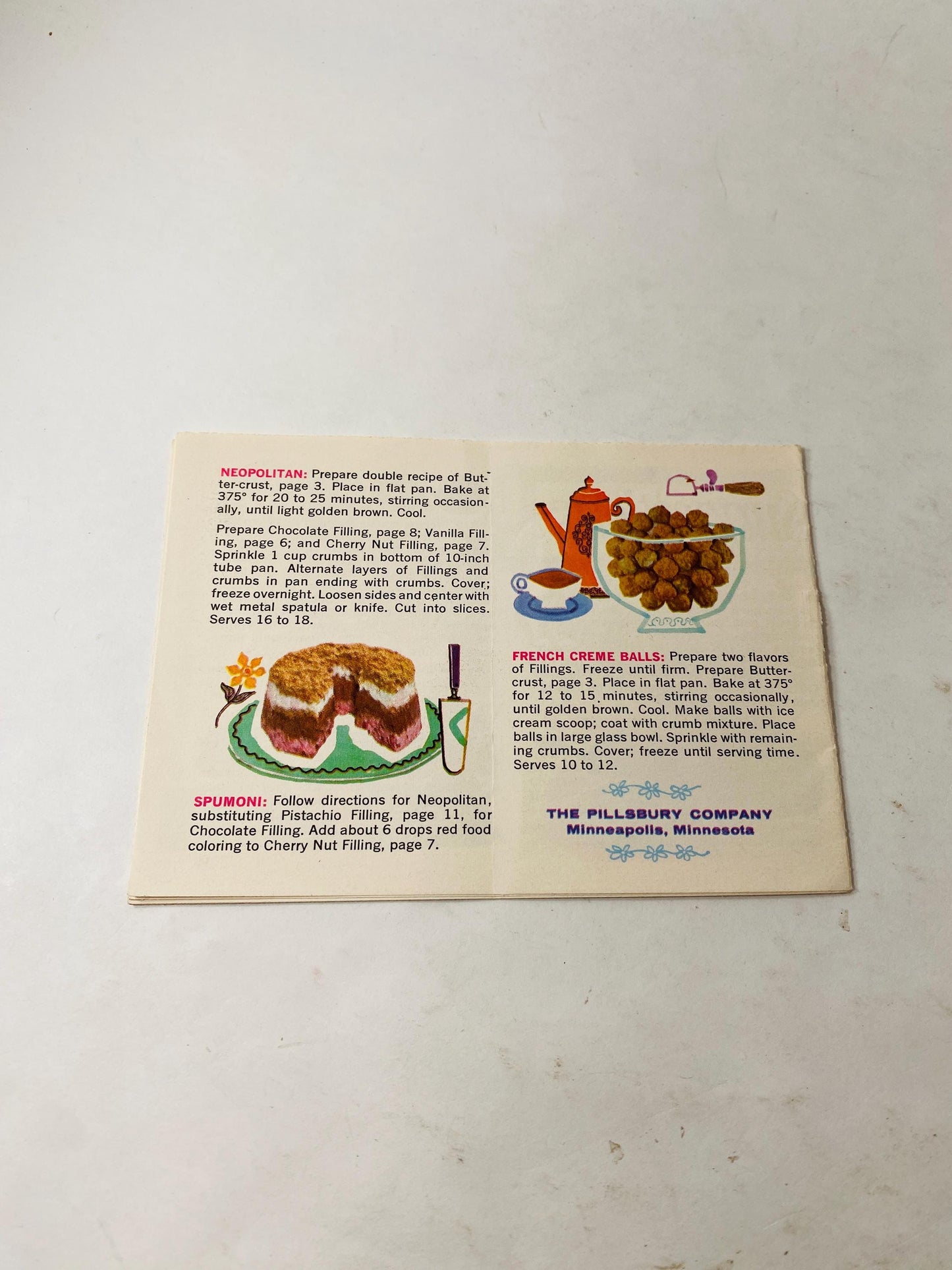 48 Butter Crust Parfait Pies booklet from Pillsbury Recipes Vintage cookbook circa 1960 Kitchen retro decor advertising