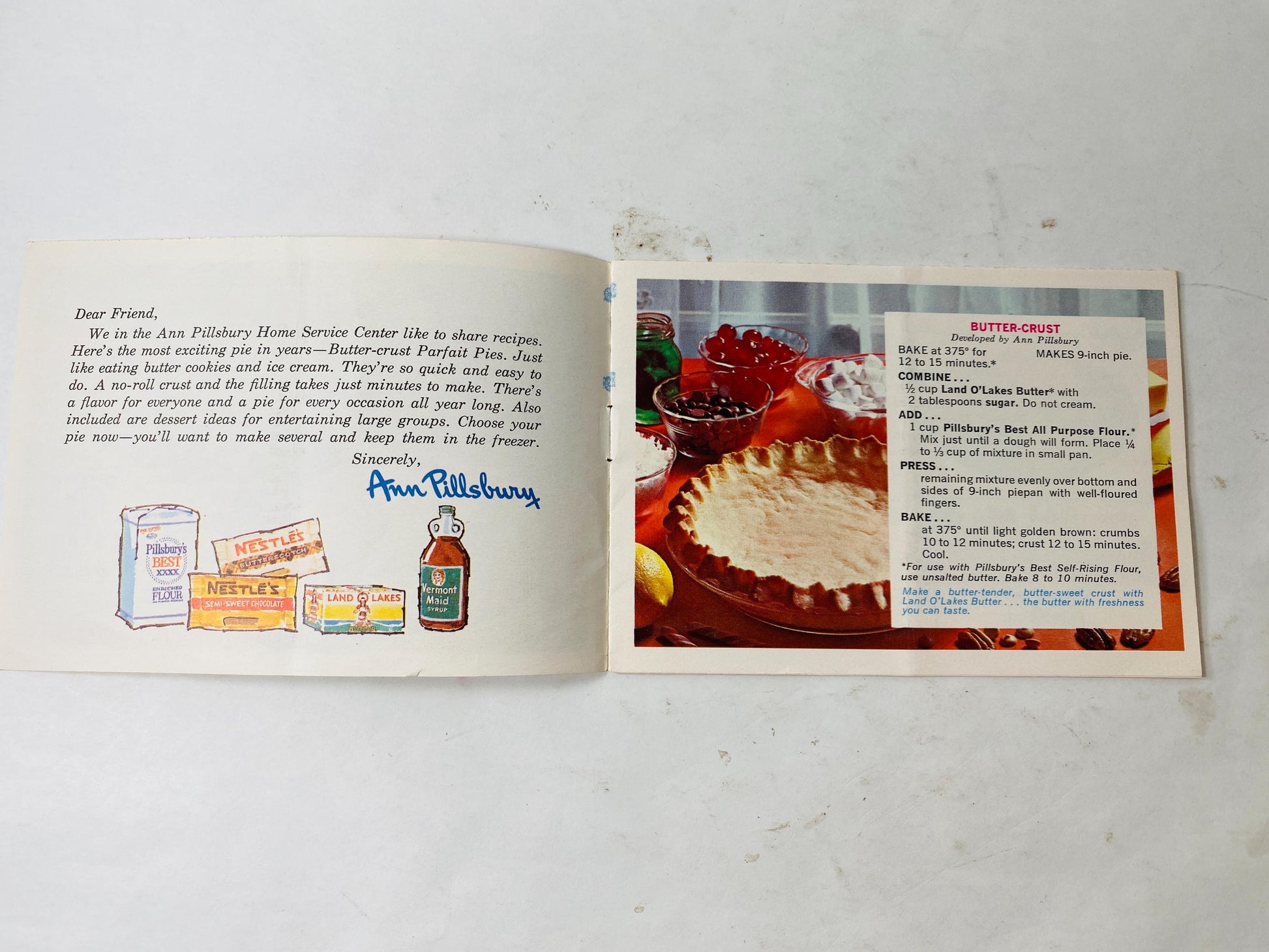 48 Butter Crust Parfait Pies booklet from Pillsbury Recipes Vintage cookbook circa 1960 Kitchen retro decor advertising