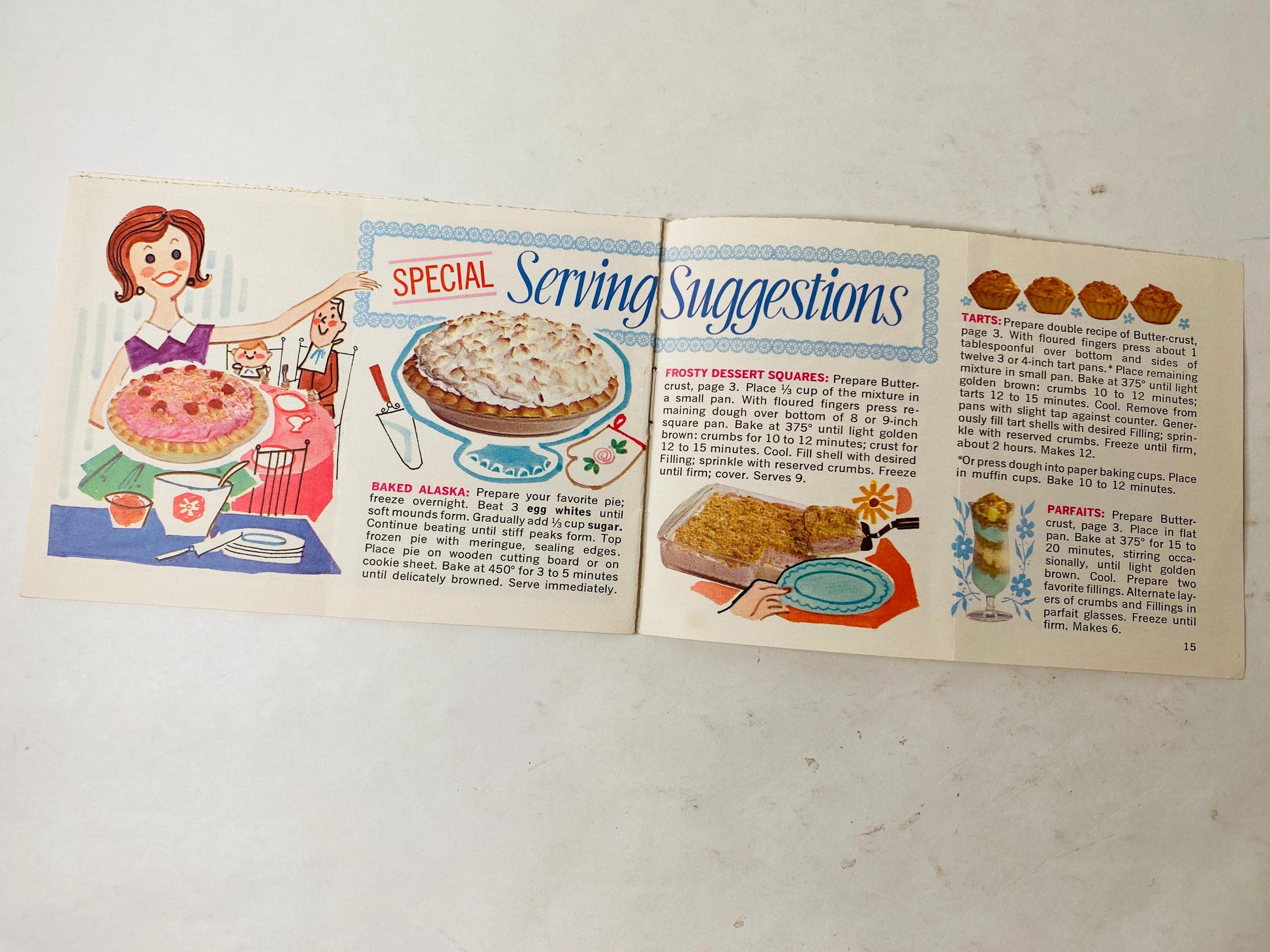 48 Butter Crust Parfait Pies booklet from Pillsbury Recipes Vintage cookbook circa 1960 Kitchen retro decor advertising