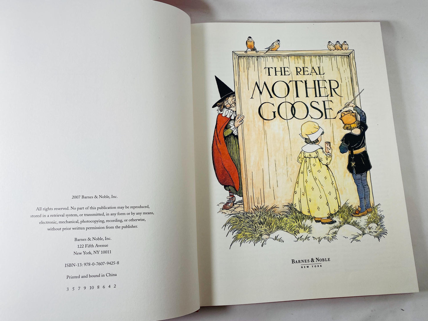 Real Mother Goose LARGE vintage book illustrated by Blanche Fisher Wright children's Fairy Tales Bedtime stories porch