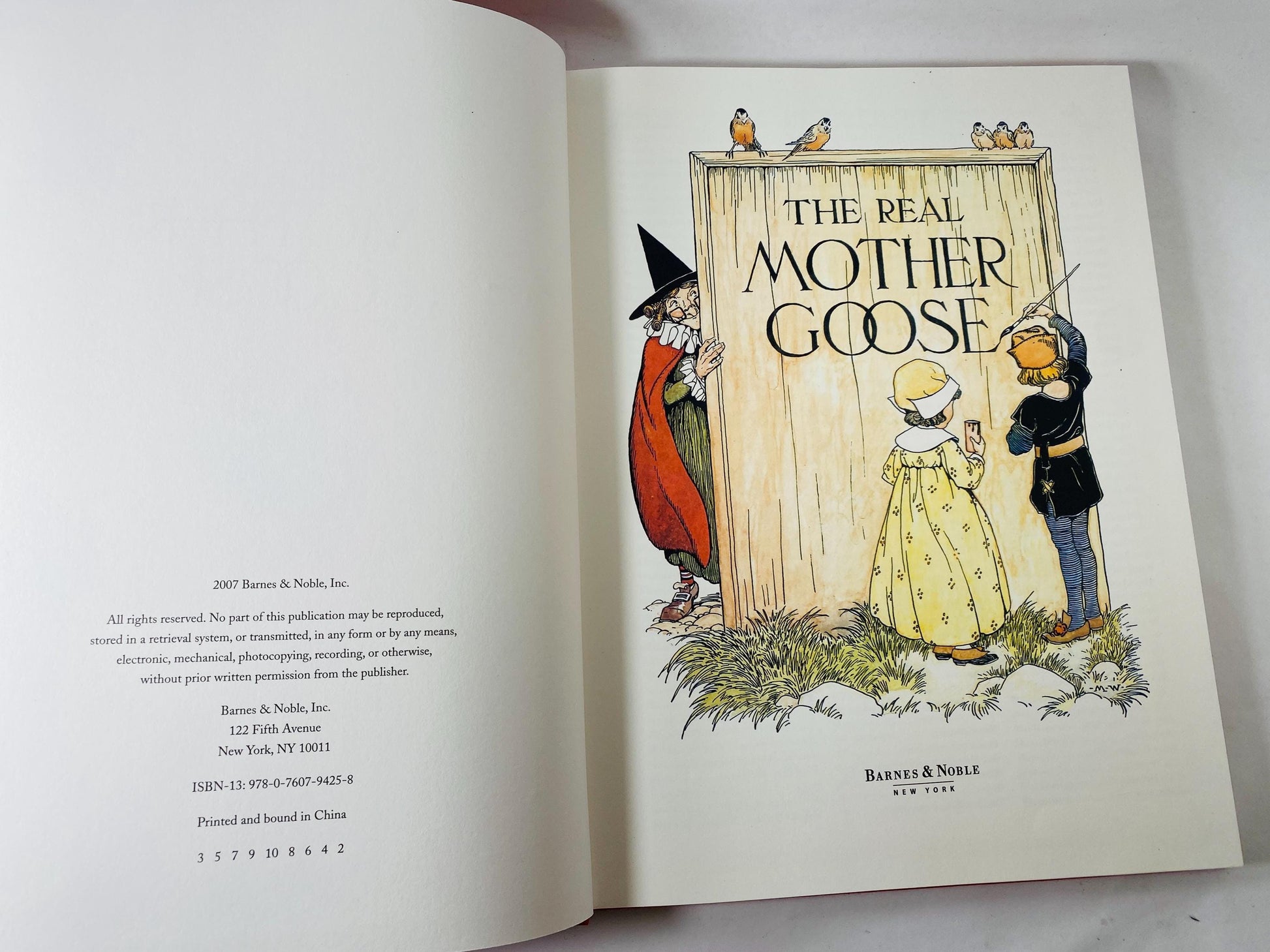 Real Mother Goose LARGE vintage book illustrated by Blanche Fisher Wright children's Fairy Tales Bedtime stories porch