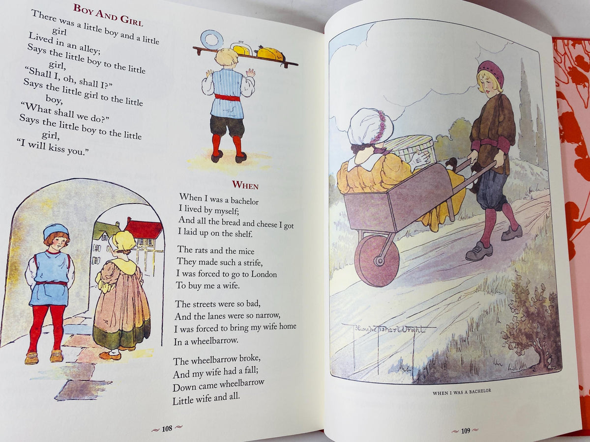 Real Mother Goose LARGE vintage book illustrated by Blanche Fisher Wright children's Fairy Tales Bedtime stories porch