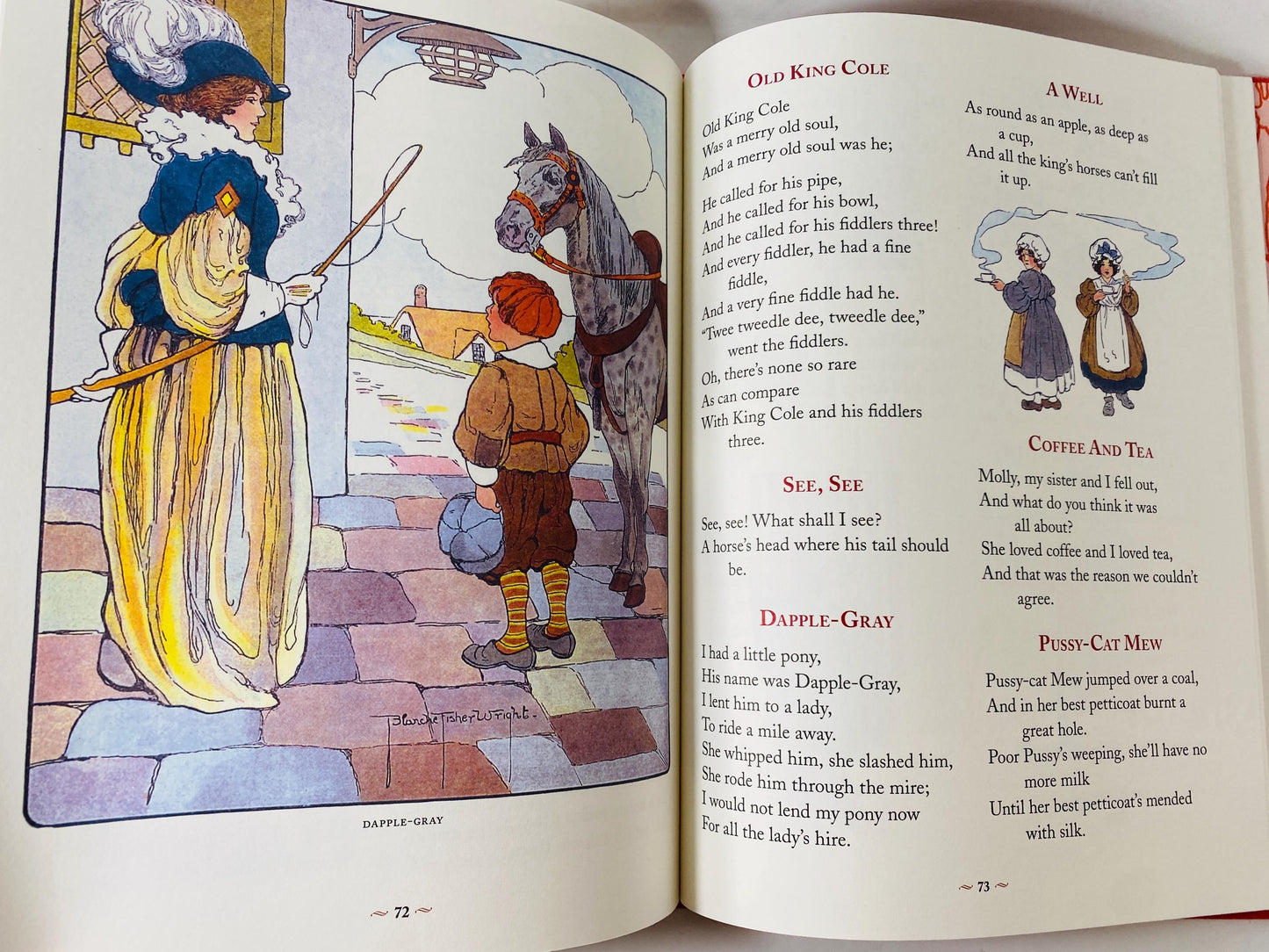 Real Mother Goose LARGE vintage book illustrated by Blanche Fisher Wright children's Fairy Tales Bedtime stories porch