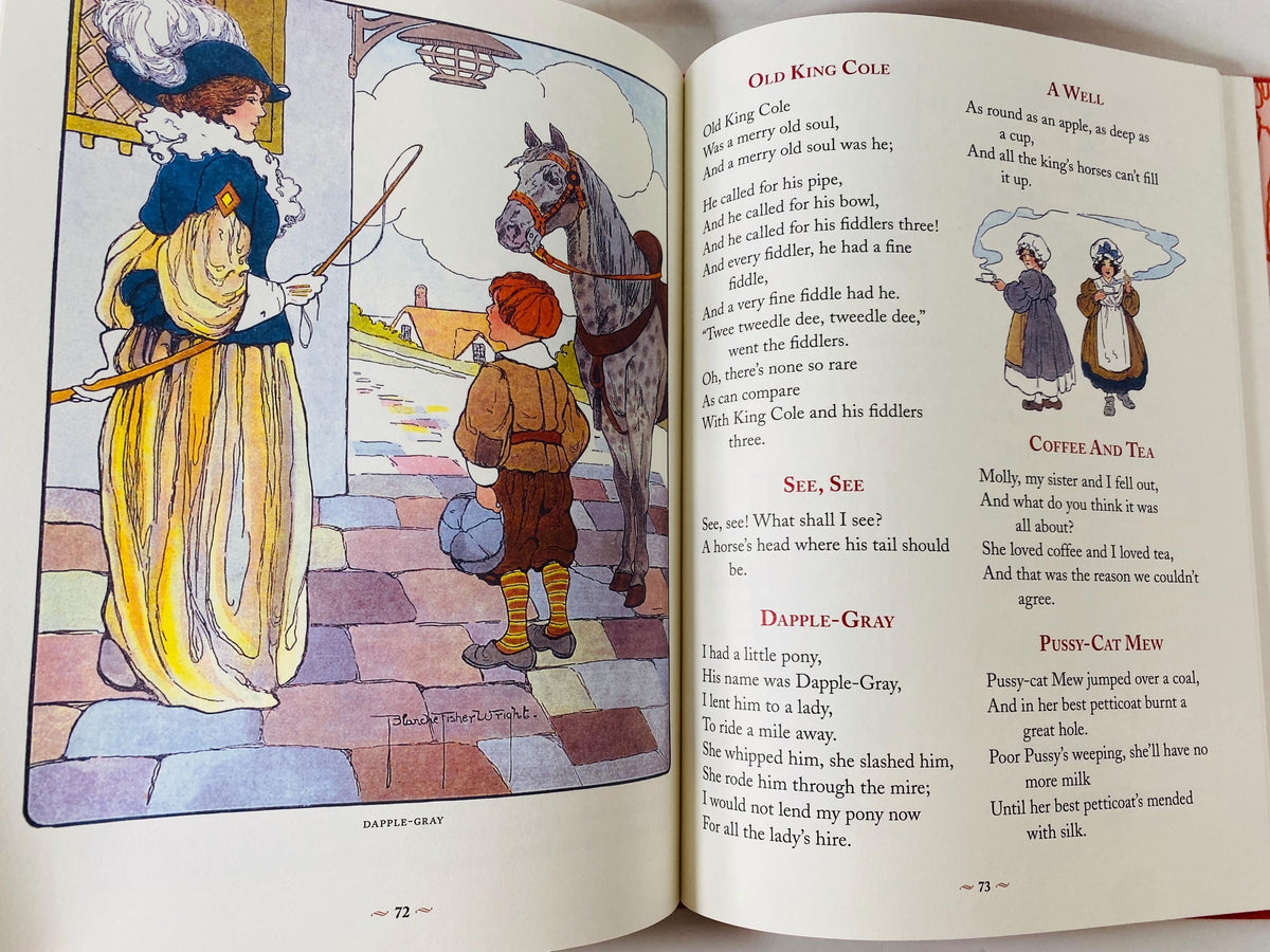 Real Mother Goose LARGE vintage book illustrated by Blanche Fisher Wright children's Fairy Tales Bedtime stories porch