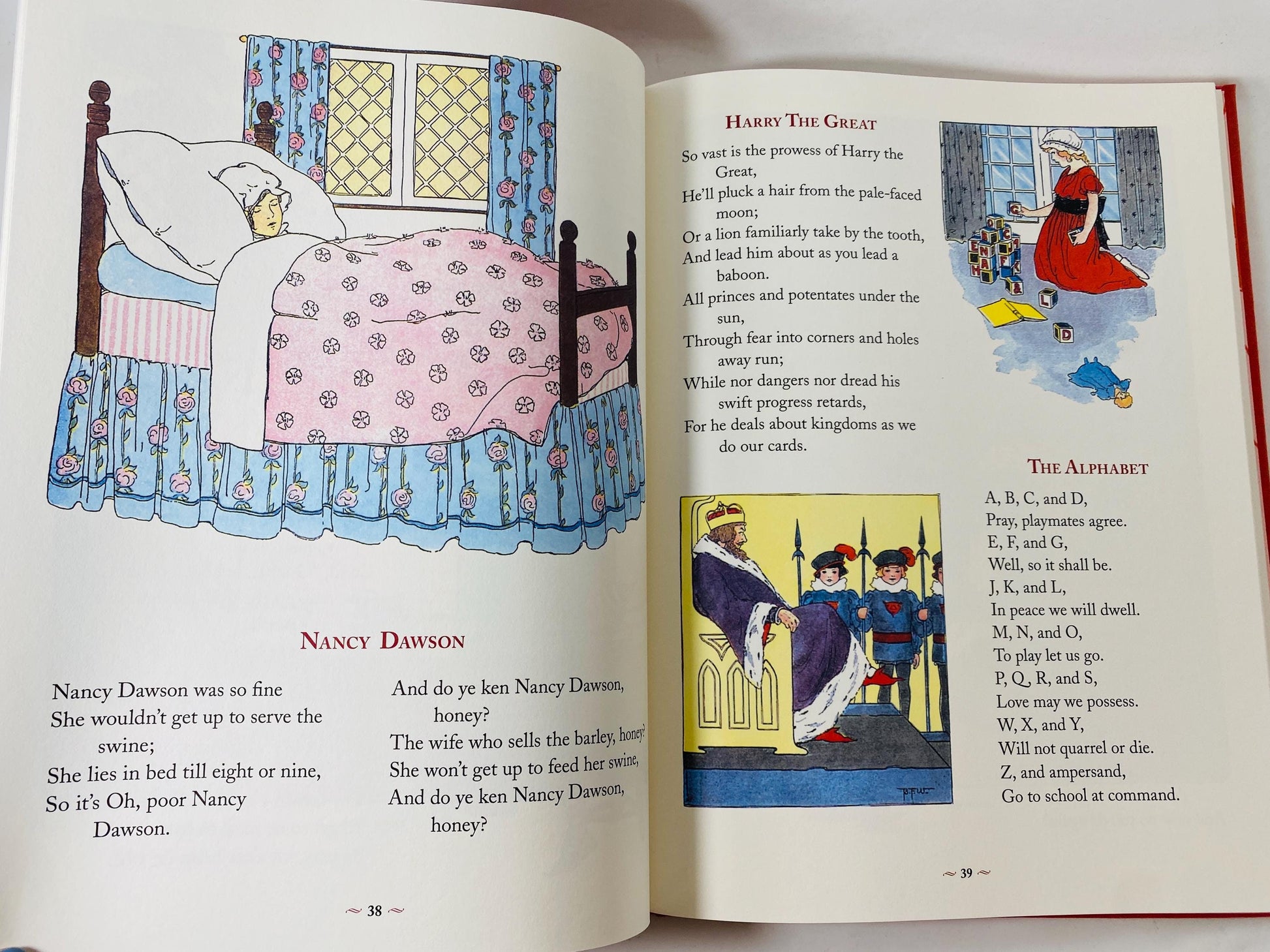 Real Mother Goose LARGE vintage book illustrated by Blanche Fisher Wright children's Fairy Tales Bedtime stories porch