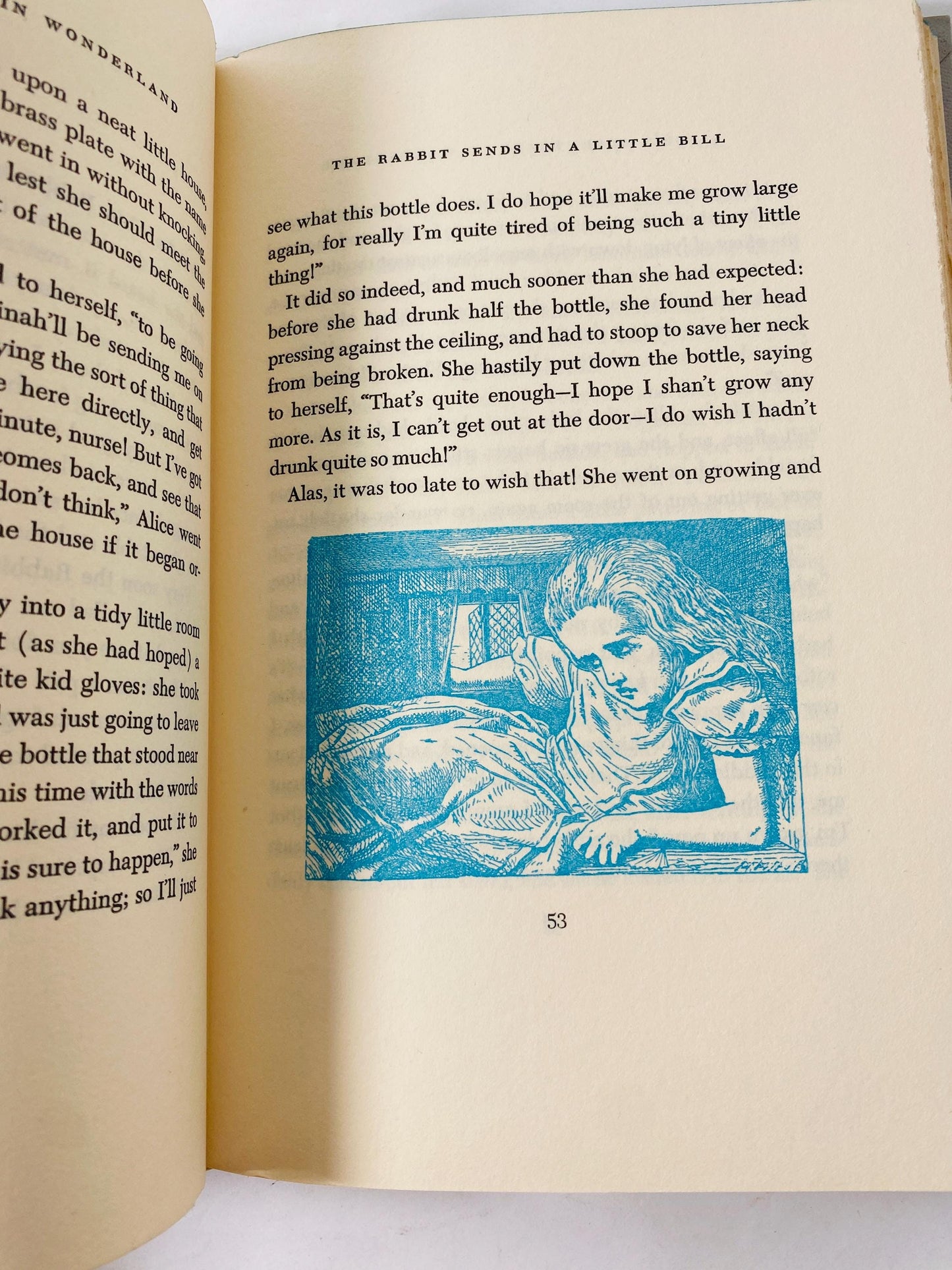 1954 Alice in Wonderland vintage book by Lewis Carroll Junior Deluxe Edition illustrations by John Tenniel