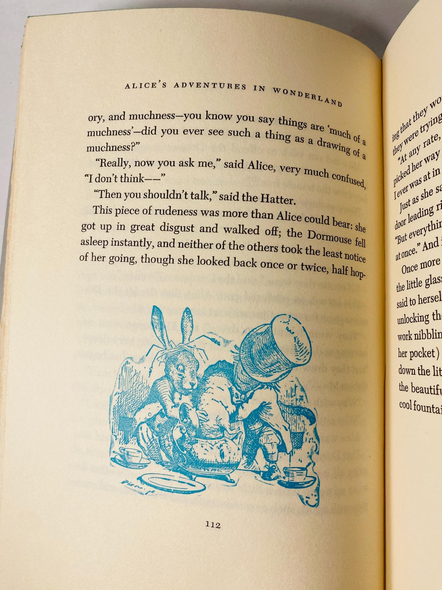 1954 Alice in Wonderland vintage book by Lewis Carroll Junior Deluxe Edition illustrations by John Tenniel