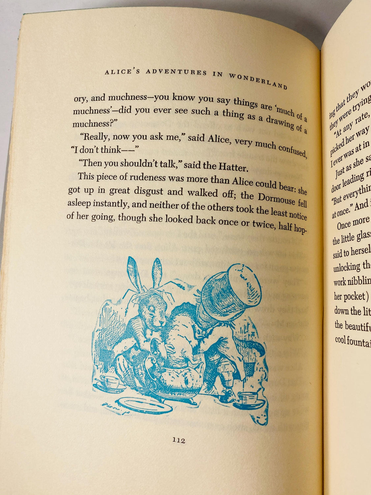 1954 Alice in Wonderland vintage book by Lewis Carroll Junior Deluxe Edition illustrations by John Tenniel