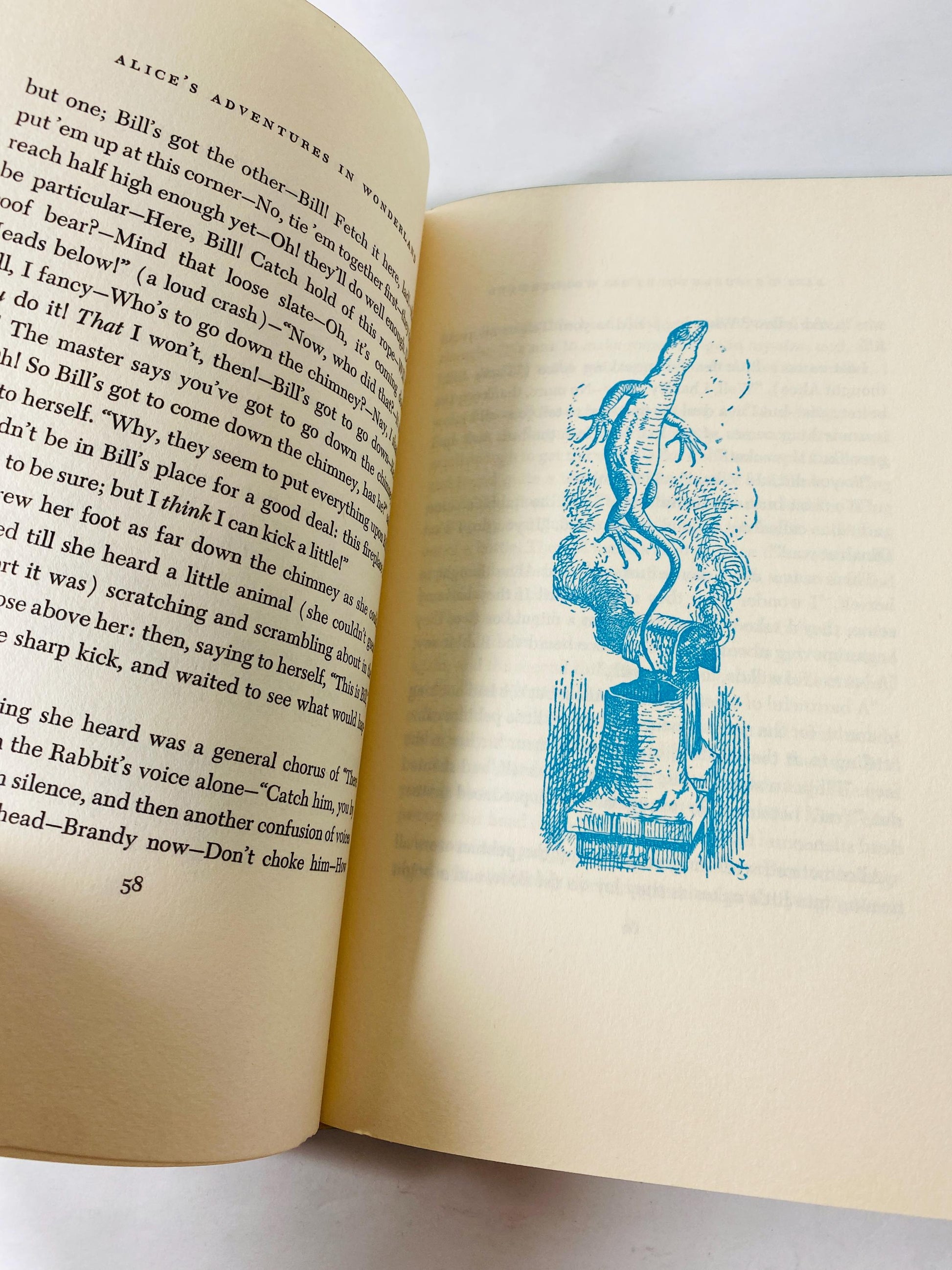 1954 Alice in Wonderland vintage book by Lewis Carroll Junior Deluxe Edition illustrations by John Tenniel