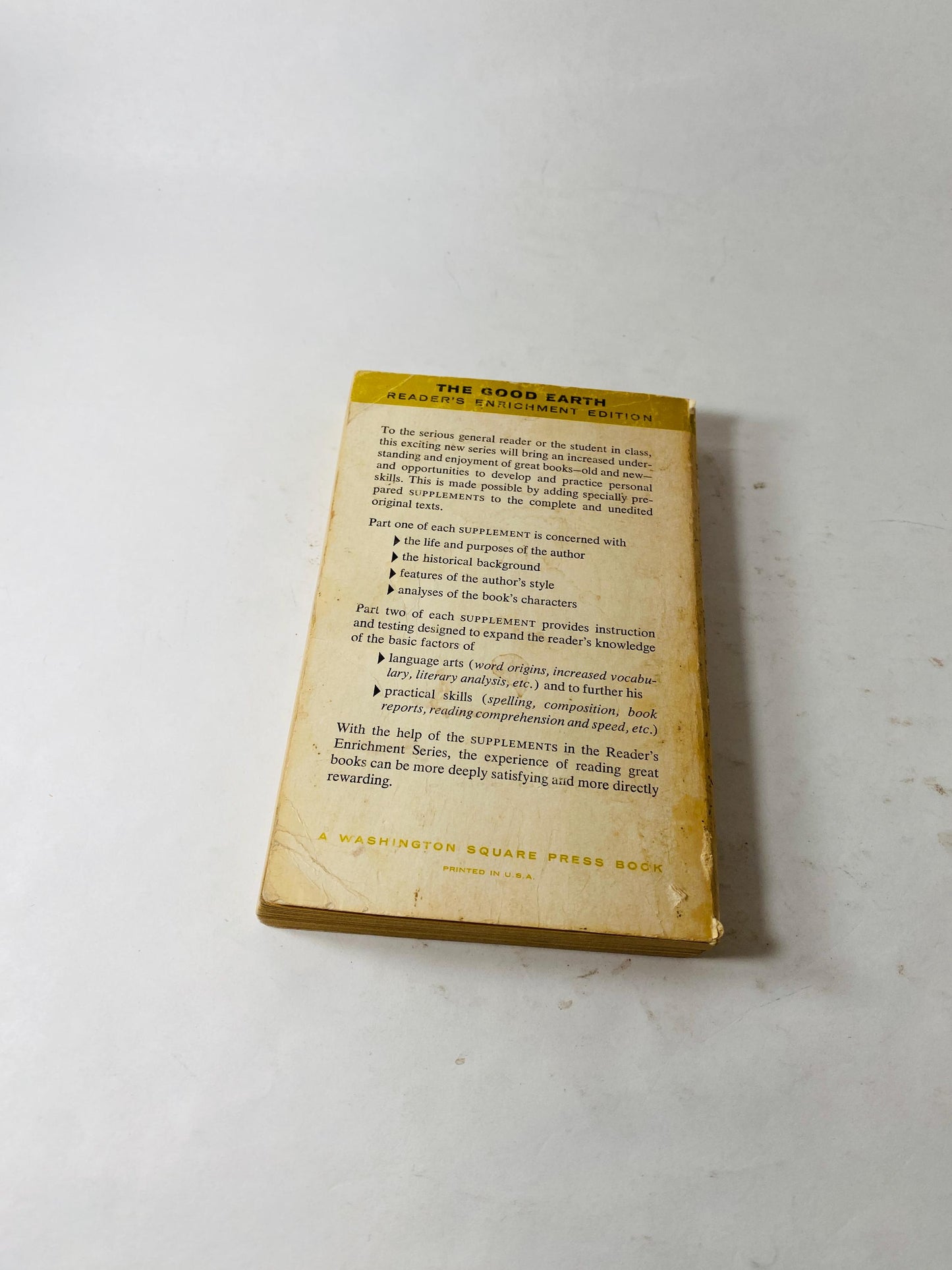 1965 Good Earth by Pearl S Buck Vintage paperback book Pulitzer Prize-winning story of hardship in rural China and deep connection to land