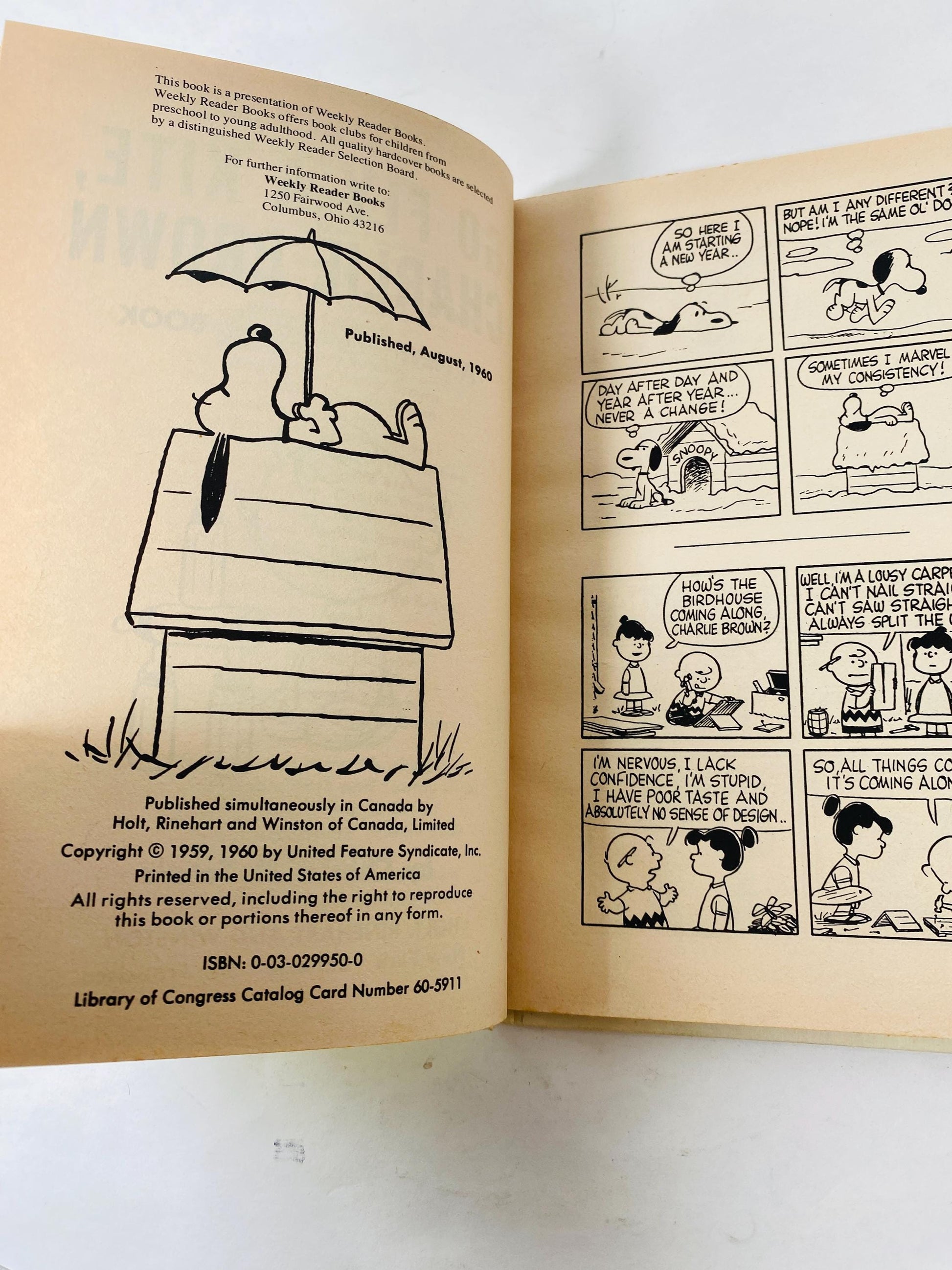 1960 Go Fly a Kite, Charlie Brown. Vintage Weekly Reader book by Charles Schulz Classic Children's Book