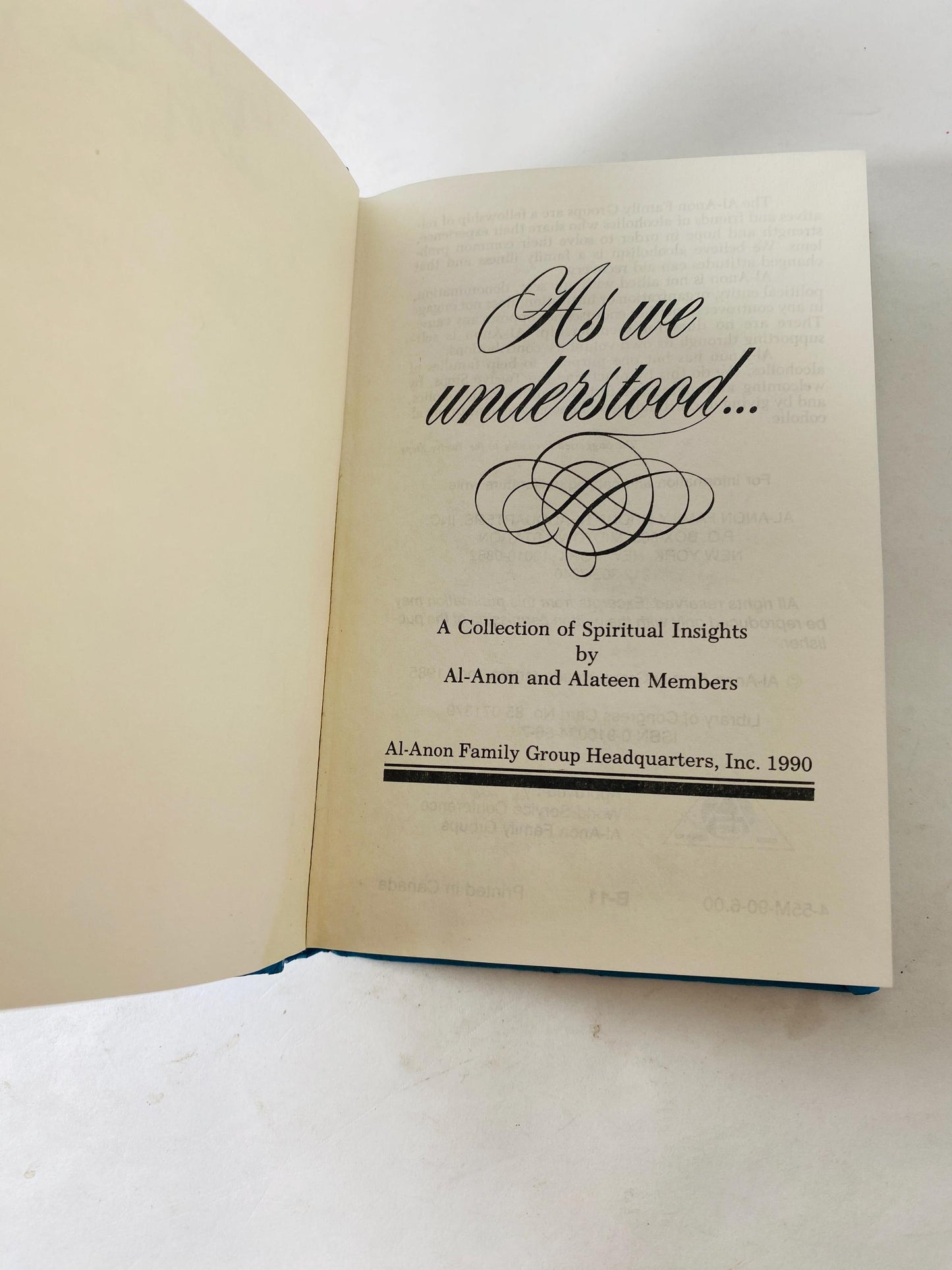 As We Understand vintage AA Alcoholics Anonymous Alateen One Day at a Time Early PRINTING book 1990 Narcotics Recovery Gift Unique Addiction