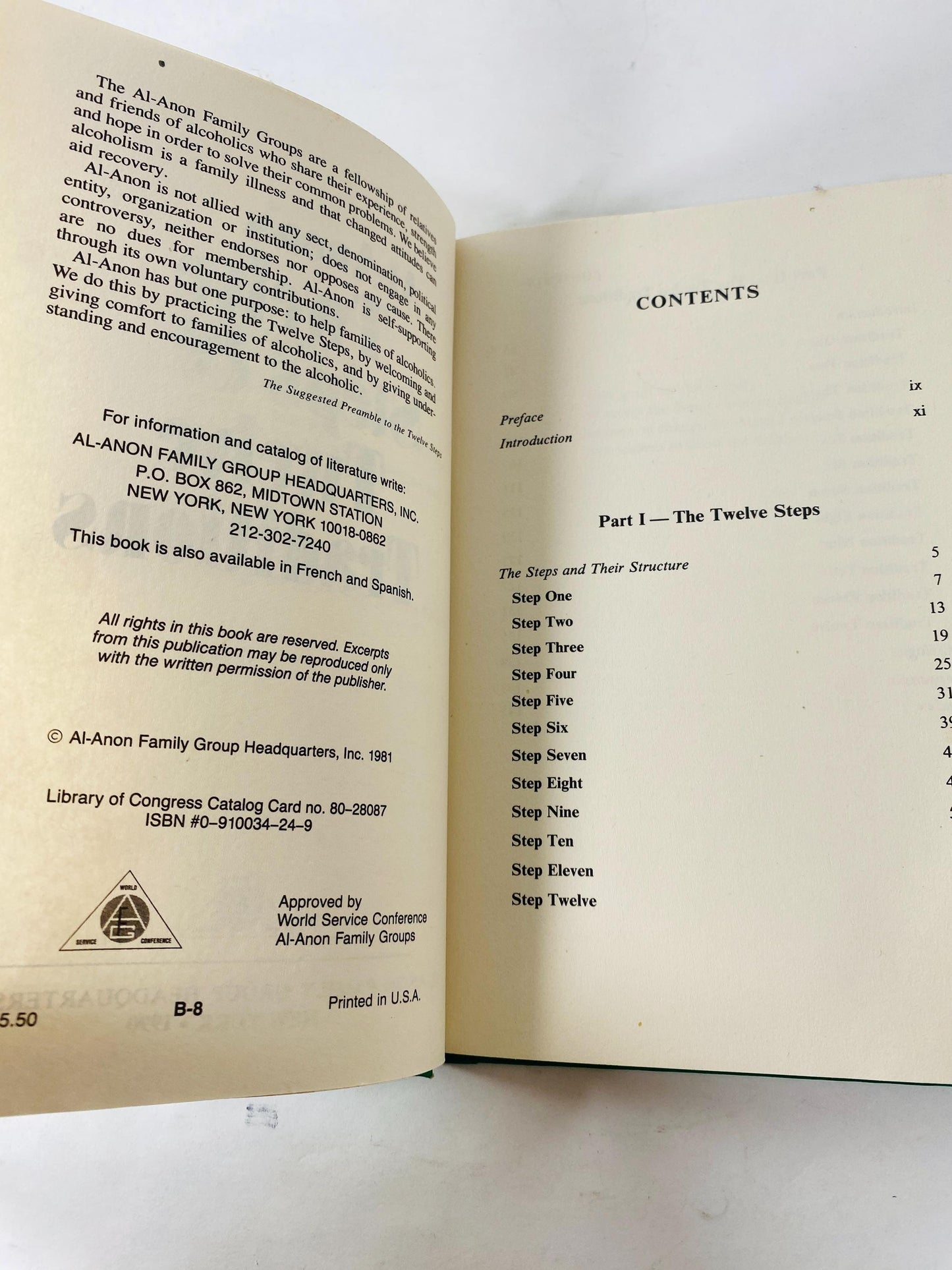 1981 Twelve Steps & Twelve Traditions Vintage Alcoholics Anonymous book EARLY PRINTING Recovery AA sobriety Al-anon 12 program HelenK
