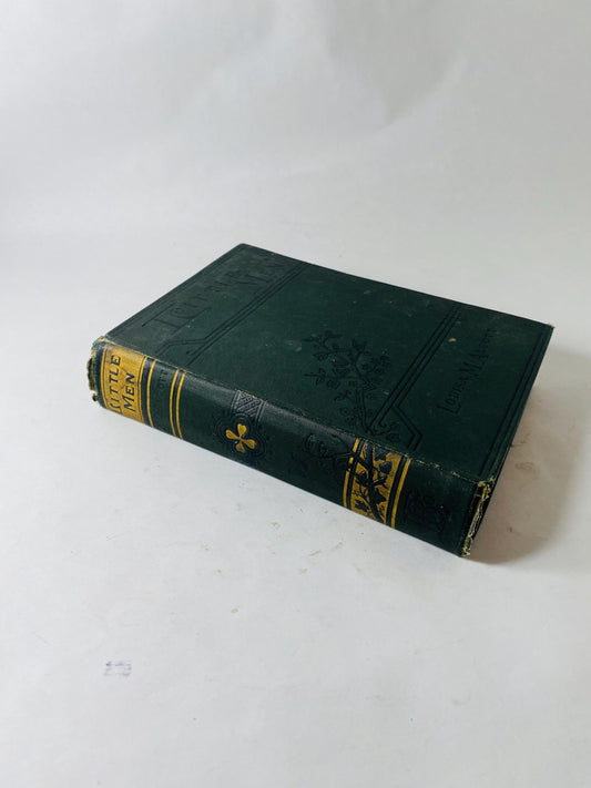 Little Men by Louisa May Alcott Vintage book circa 1903 Life at Plumfield with Jo’s Boys Beautiful green & gold cover! Antique gift decor