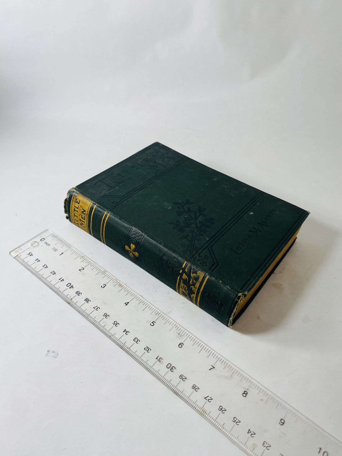 Little Men by Louisa May Alcott Vintage book circa 1903 Life at Plumfield with Jo’s Boys Beautiful green & gold cover! Antique gift decor
