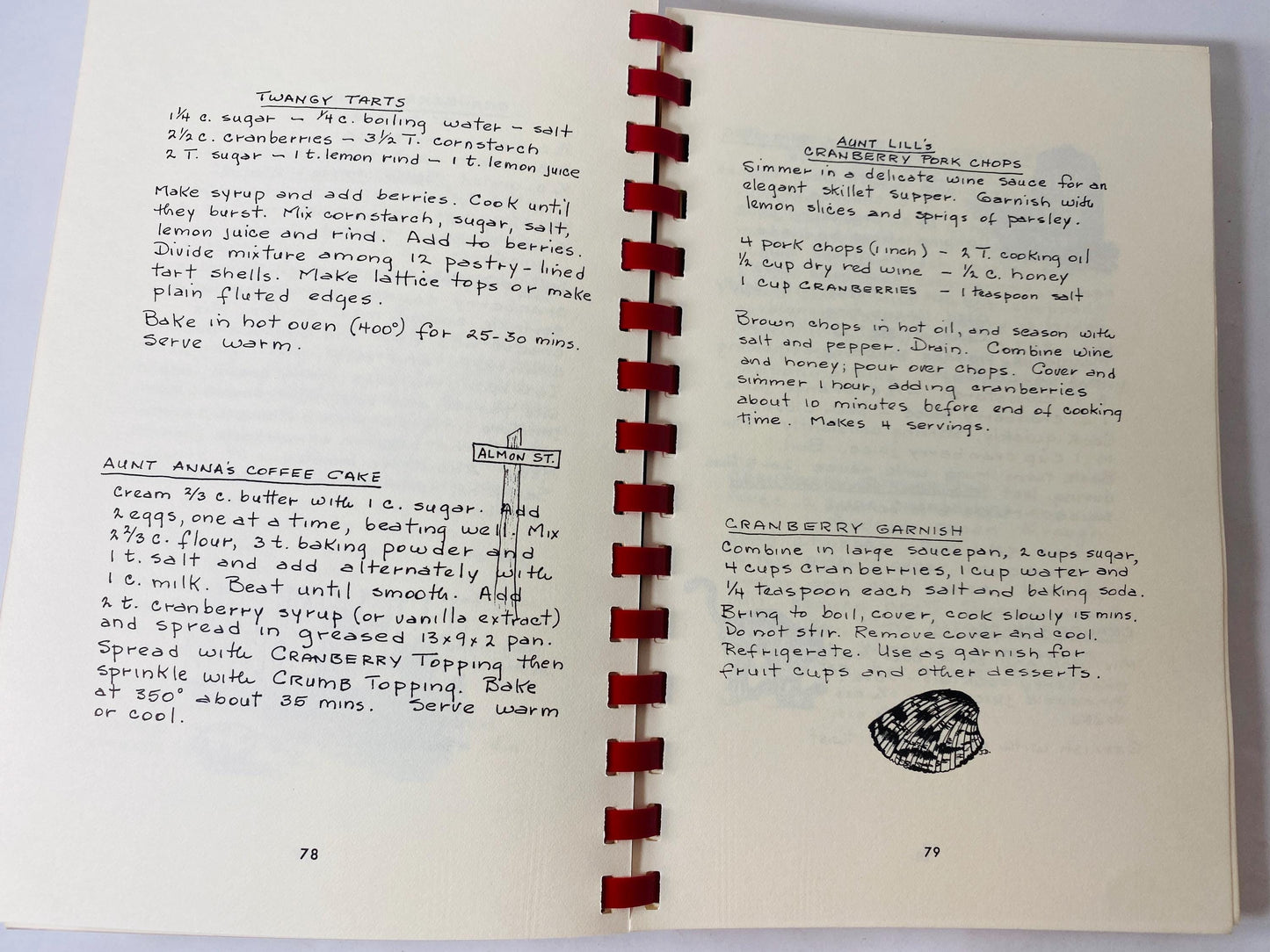 Vintage 1977 Cranberry Connection spiral cookbook FIRST EDITION Cranberry Recipes Cranberrie Cottage Granville Centre Nova Scotia