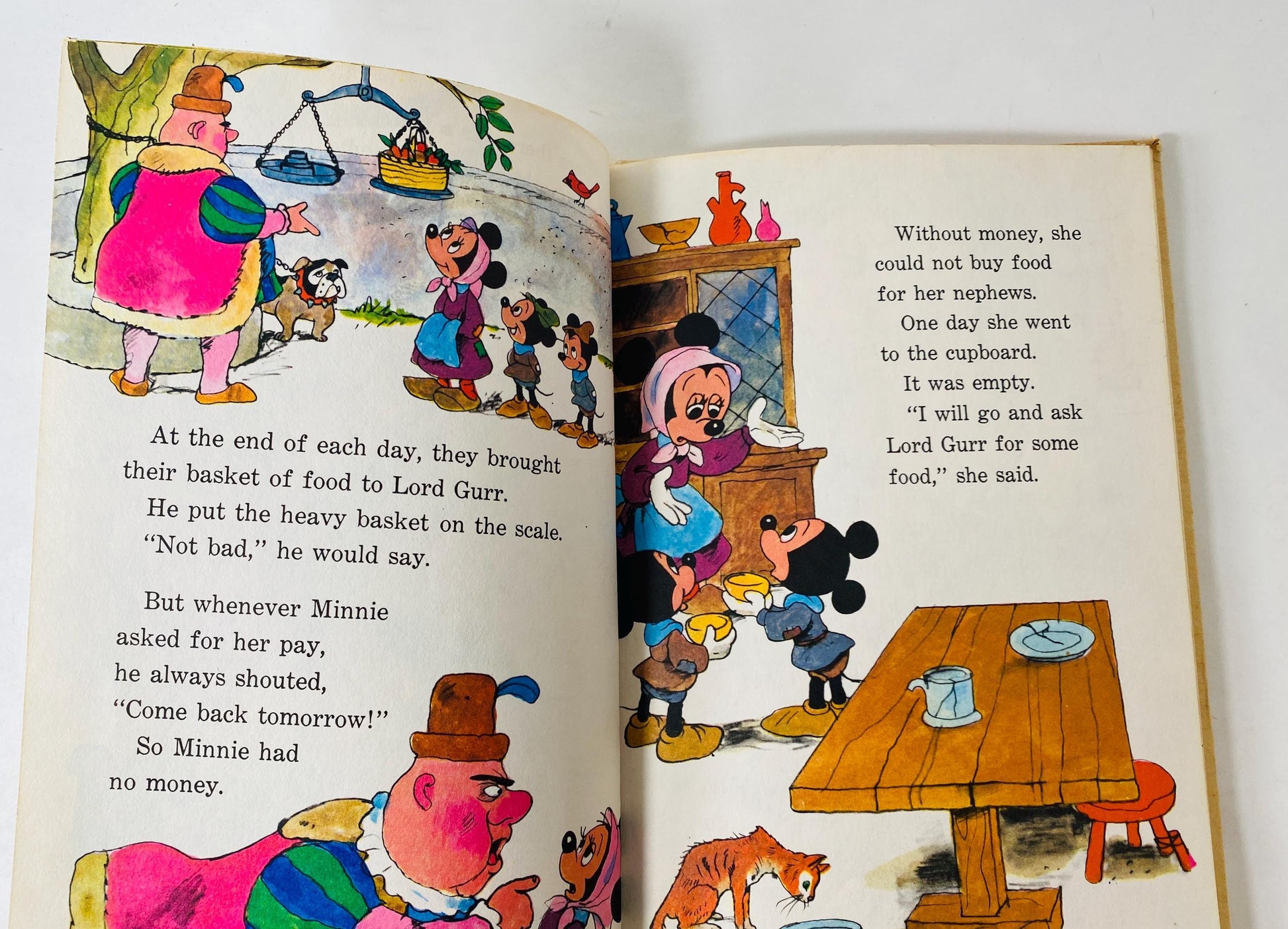 Disney's Magic Grinder vintage children's book circa 1975 Lord Gurr is taught a lesson about greed Mickey Mouse