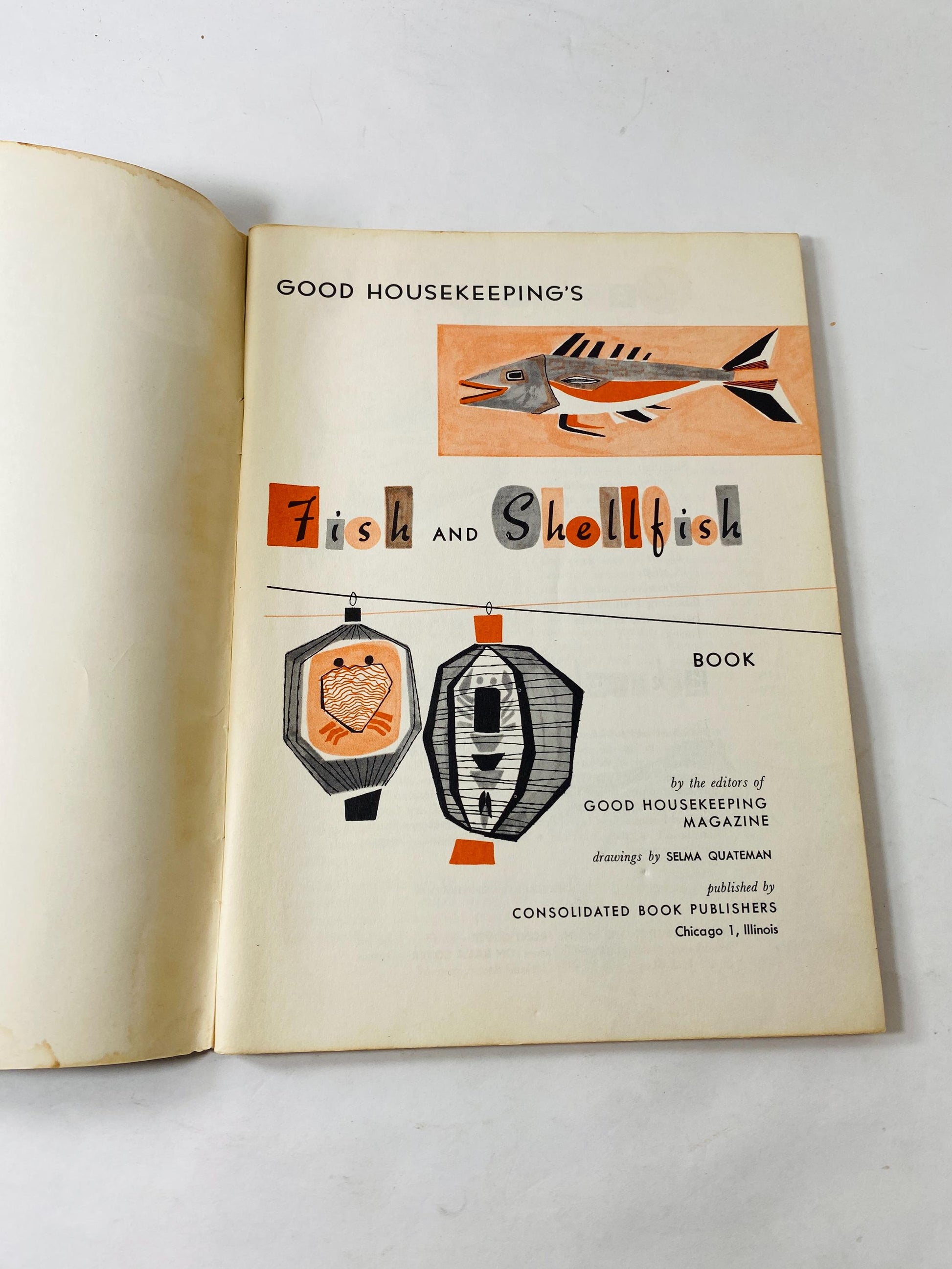 1958 Fish & Seafood Cook vintage booklet Recipe cookbook all-American dishes Clam chowder bean soup Boston brown bread