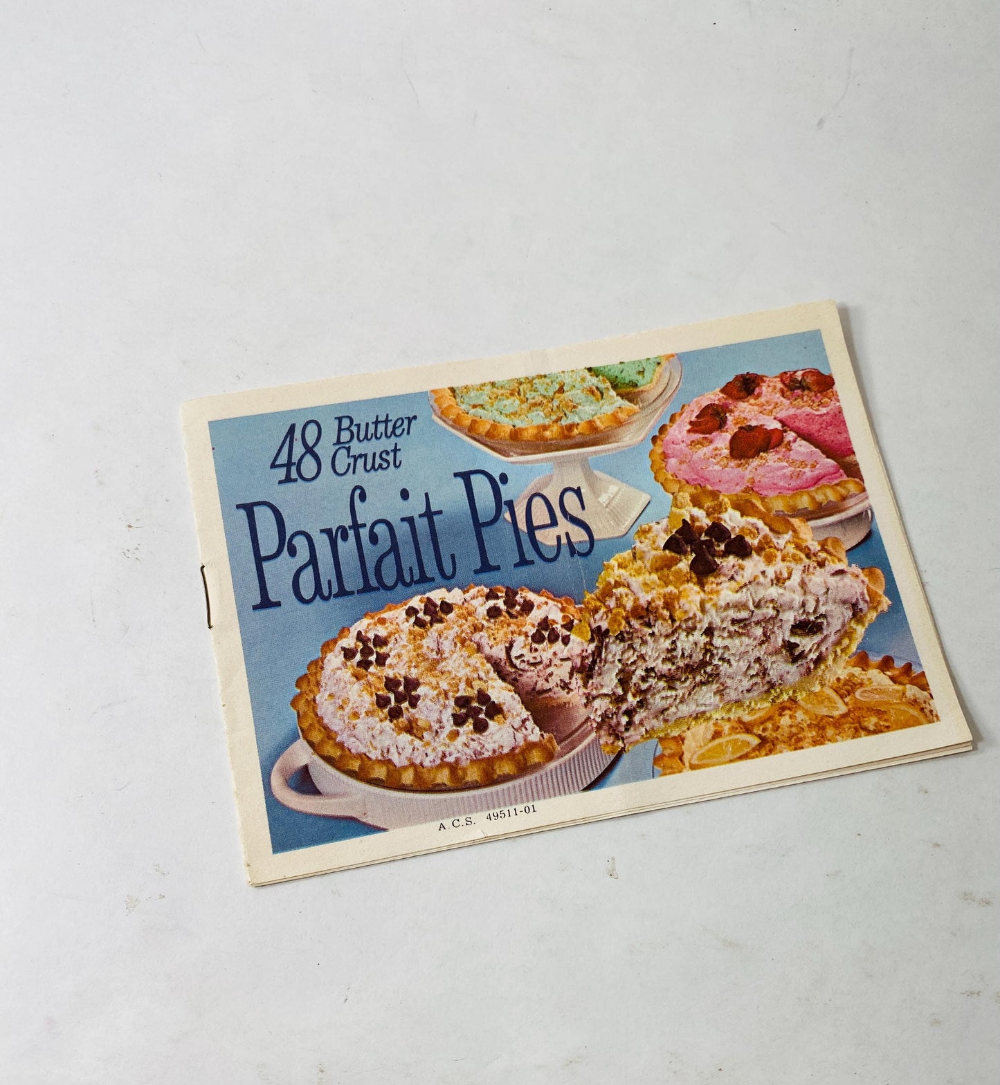 48 Butter Crust Parfait Pies booklet from Pillsbury Recipes Vintage cookbook circa 1960 Kitchen retro decor advertising