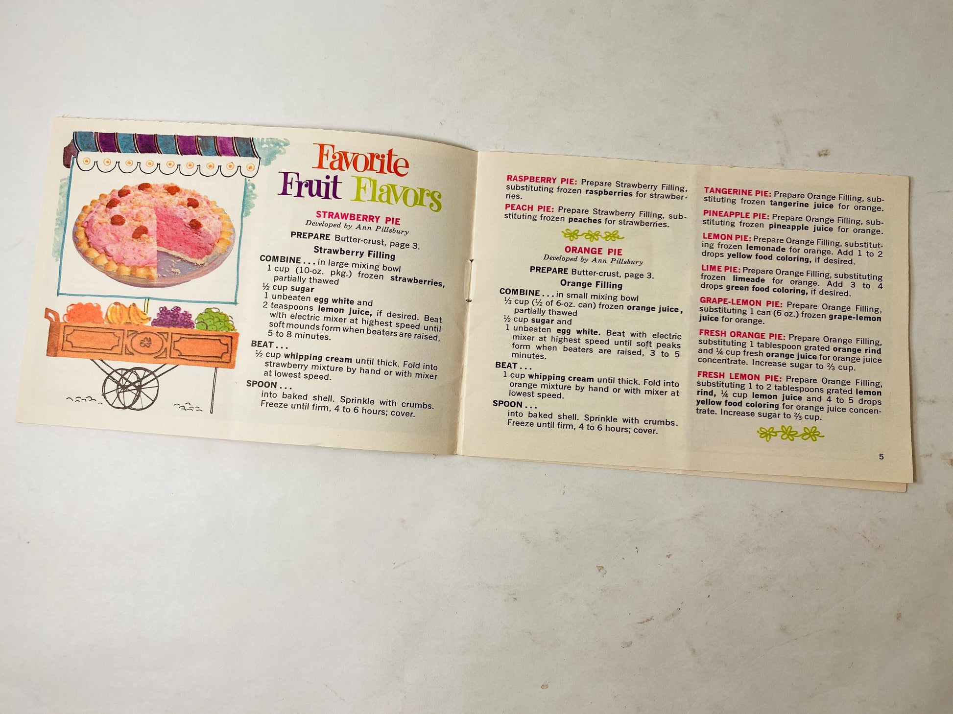 48 Butter Crust Parfait Pies booklet from Pillsbury Recipes Vintage cookbook circa 1960 Kitchen retro decor advertising