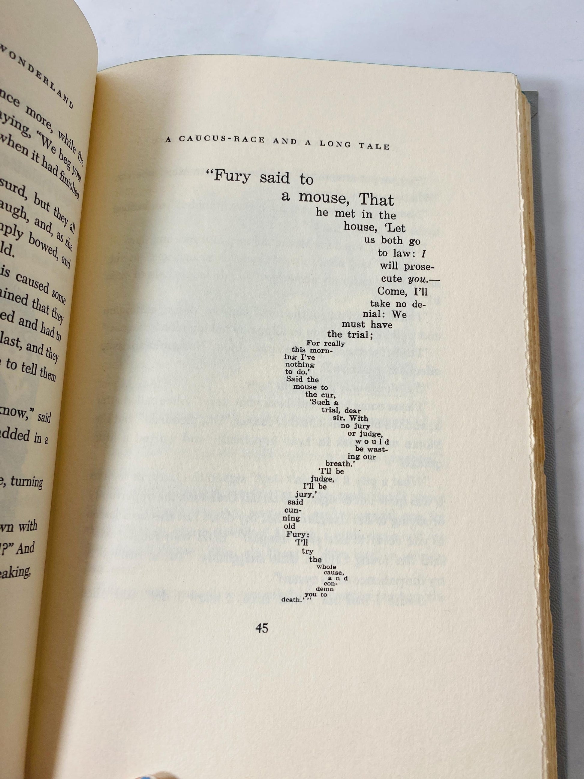 1954 Alice in Wonderland vintage book by Lewis Carroll Junior Deluxe Edition illustrations by John Tenniel