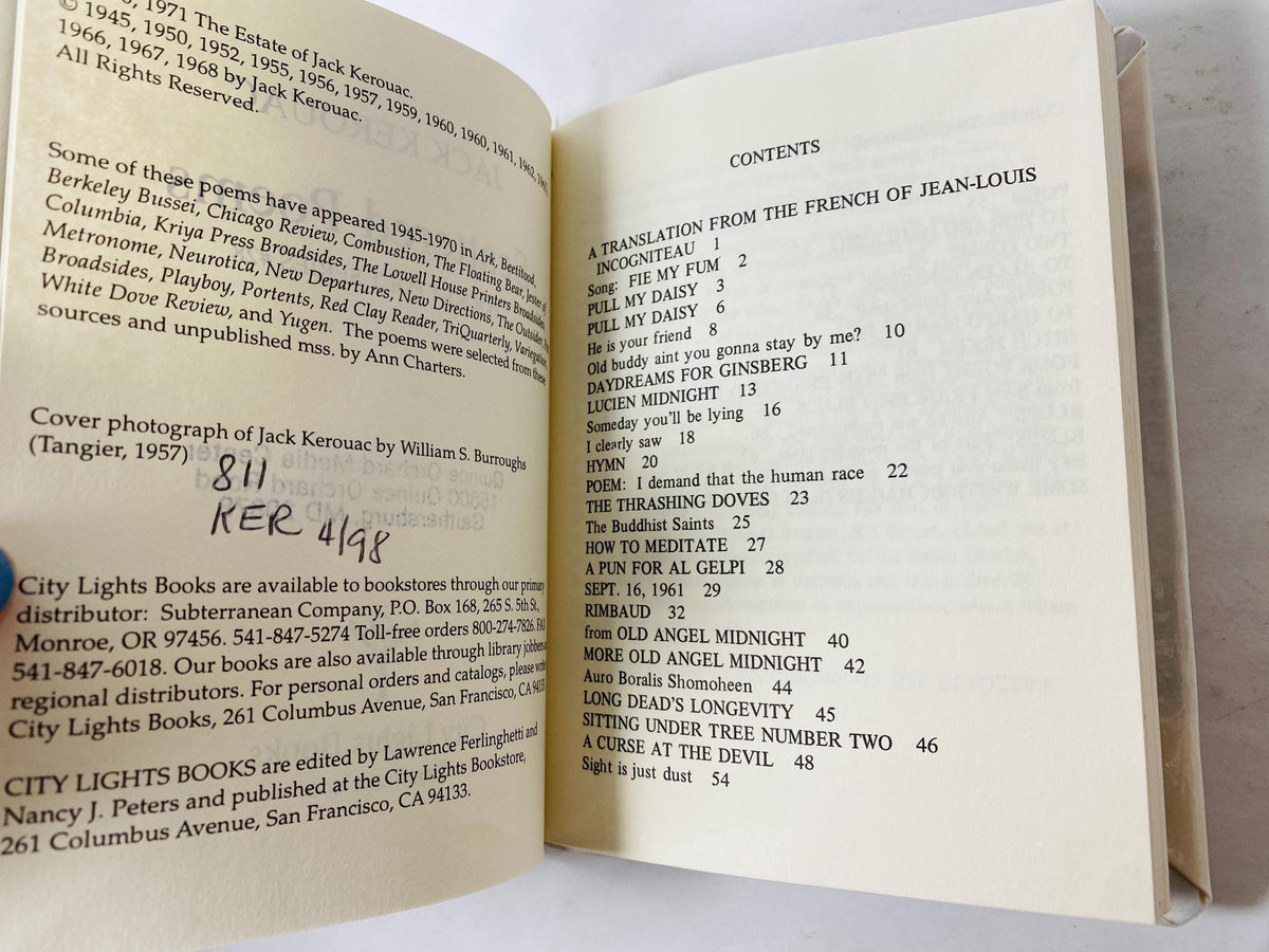 Scattered Poems vintage book by Jack Kerouac, a collection of his spontaneous poetry circa 1968