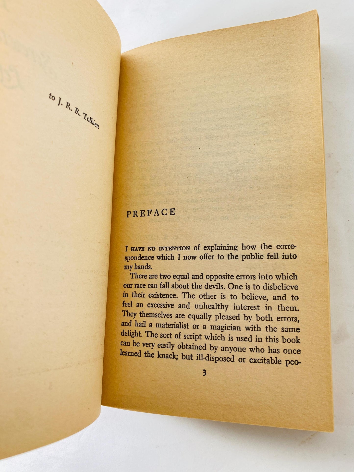 Screwtape Letters by CS Lewis Vintage paperback book circa 1982 about Christianity and God's intervention
