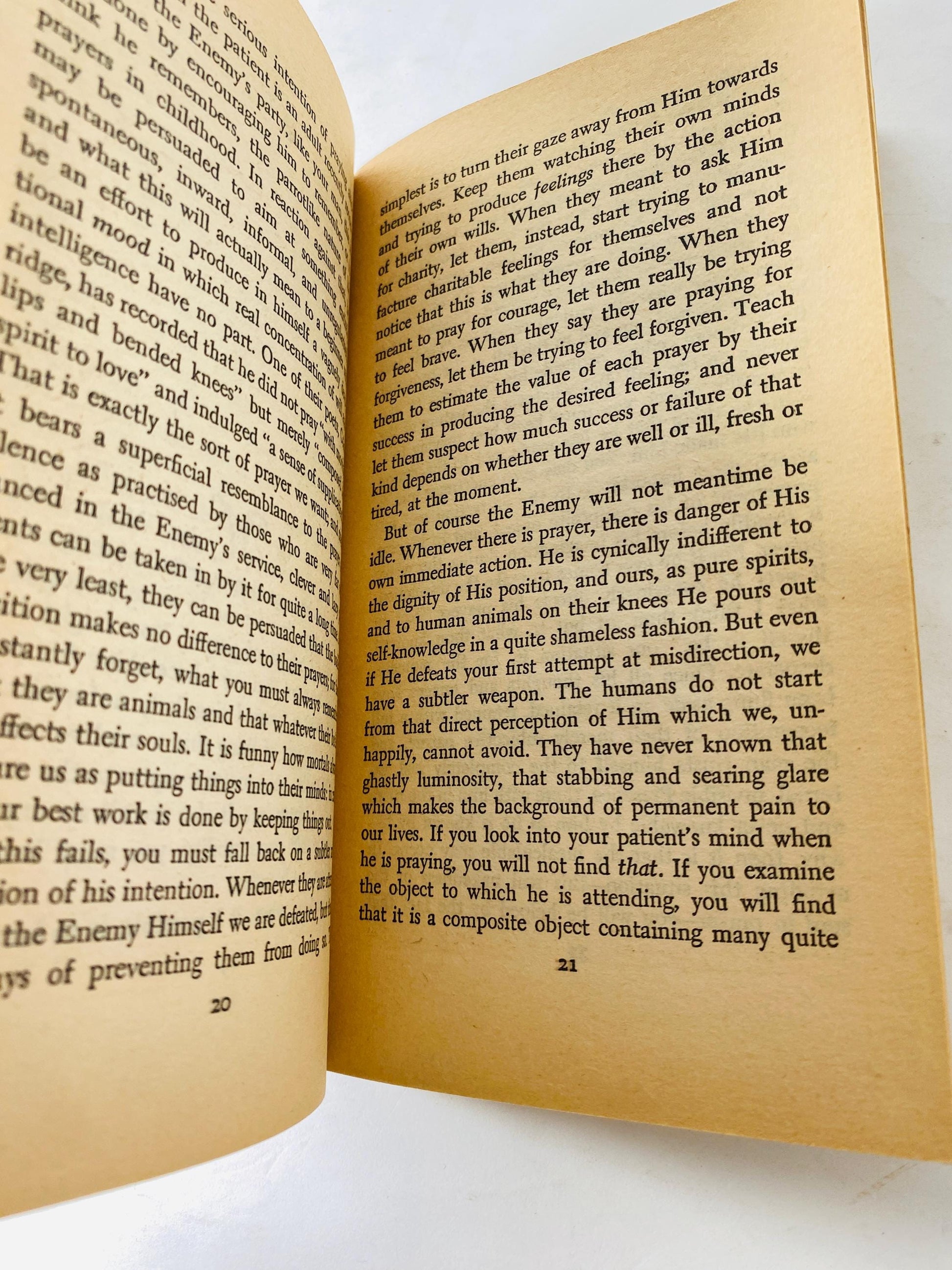 Screwtape Letters by CS Lewis Vintage paperback book circa 1982 about Christianity and God's intervention