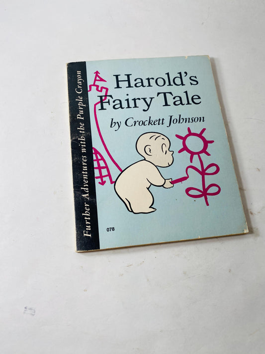 Harold's Fairy Tale vintage children's paperback book by Crockett Johnson circa 1974 Further Adventures with Purple Crayon