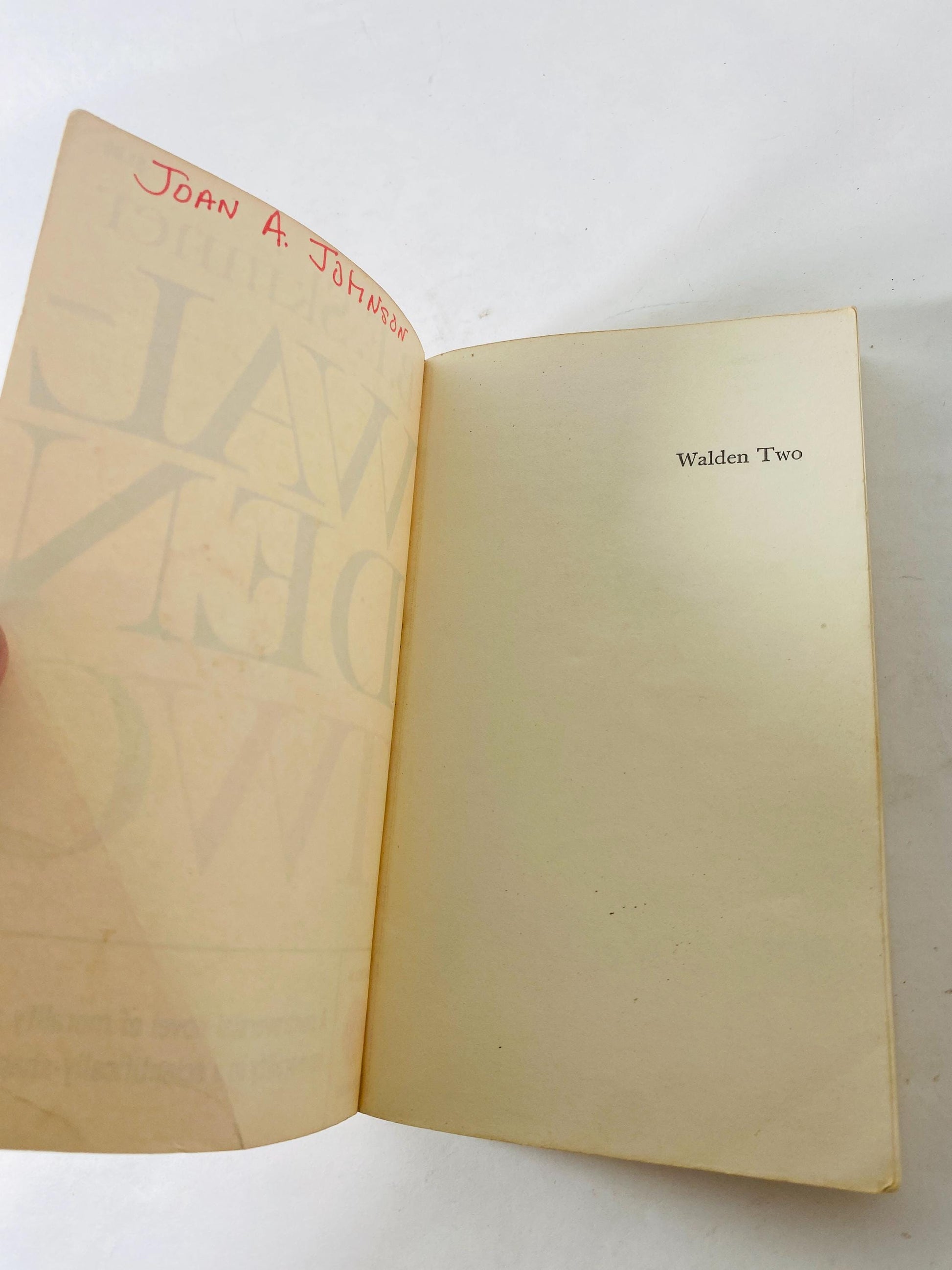 Waden Two vintage paperback book BF Skinner Abnormal Psychology unique psychology gift psychoanalysis psychiatry demons Behaviorism Utopian