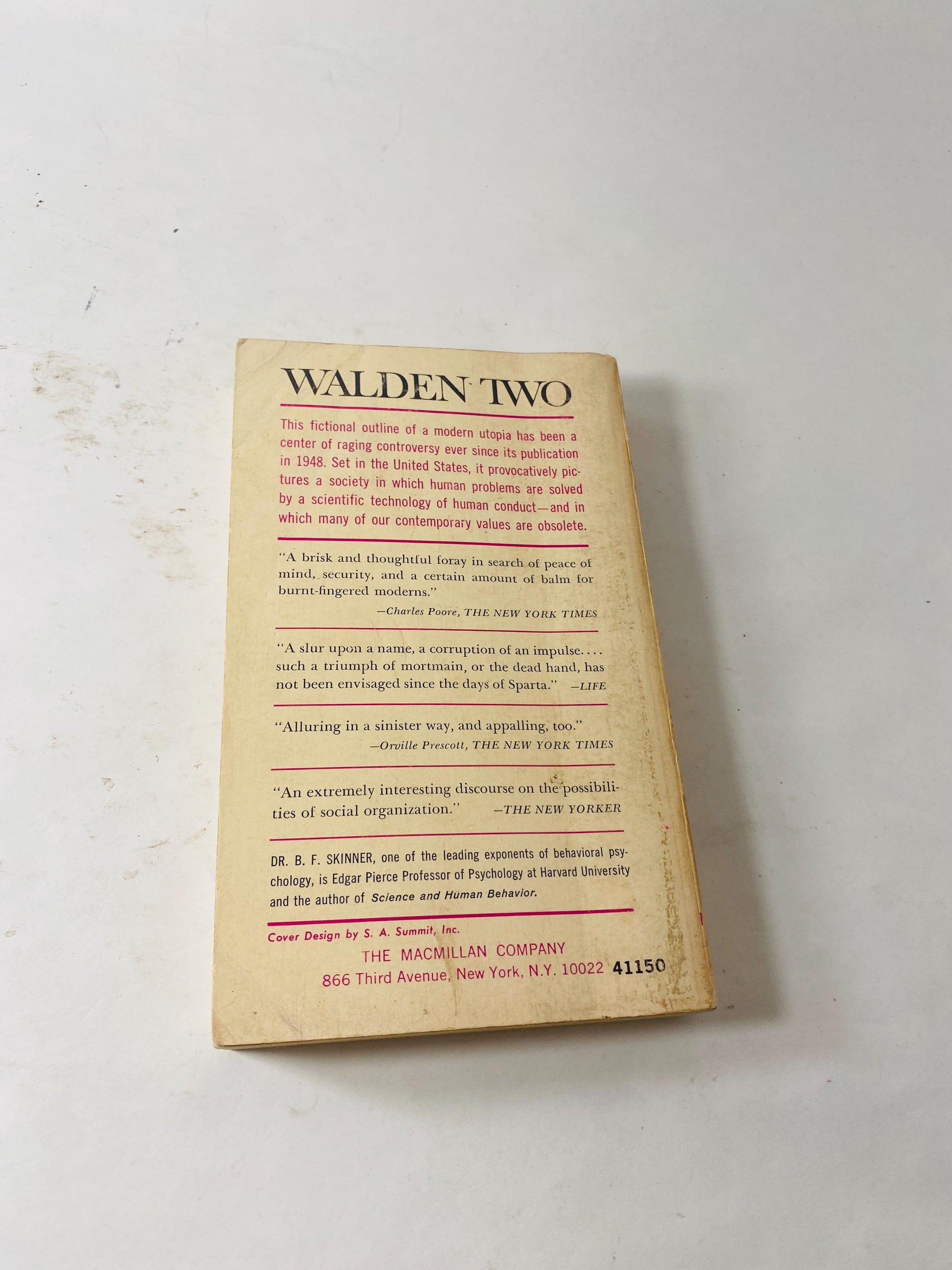 Waden Two vintage paperback book BF Skinner Abnormal Psychology unique psychology gift psychoanalysis psychiatry demons Behaviorism Utopian