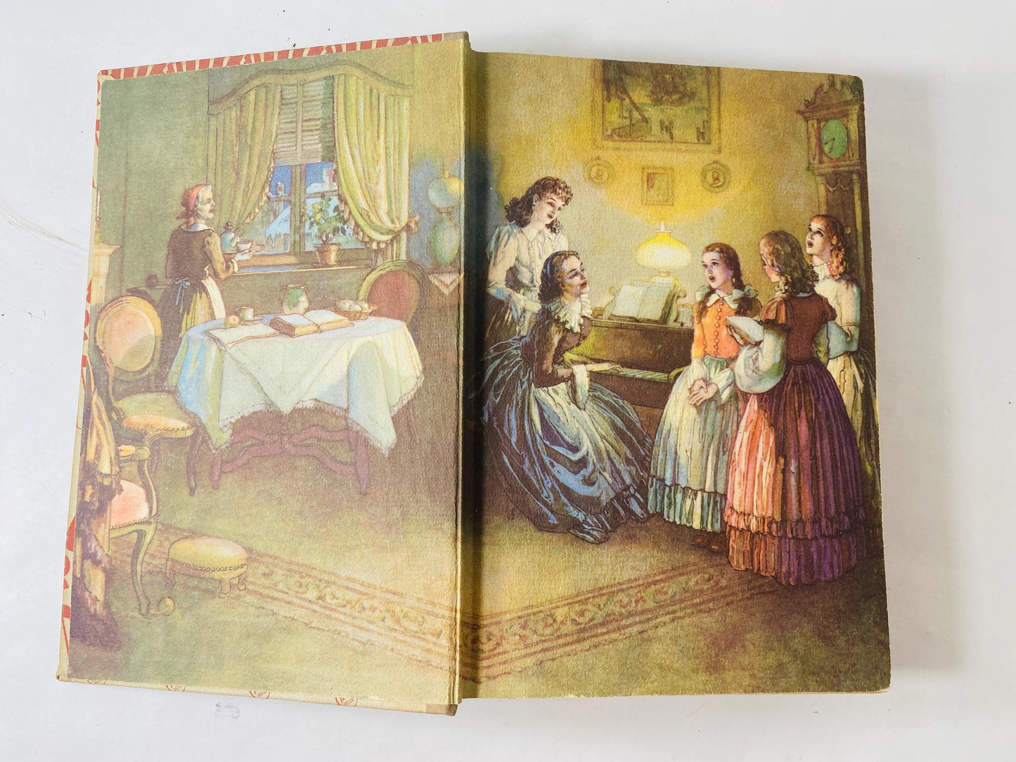 Little Women or Meg Jo Beth and Amy by Louisa May Alcott vintage book circa 1947 Illustrated Junior Library. Gift home decor