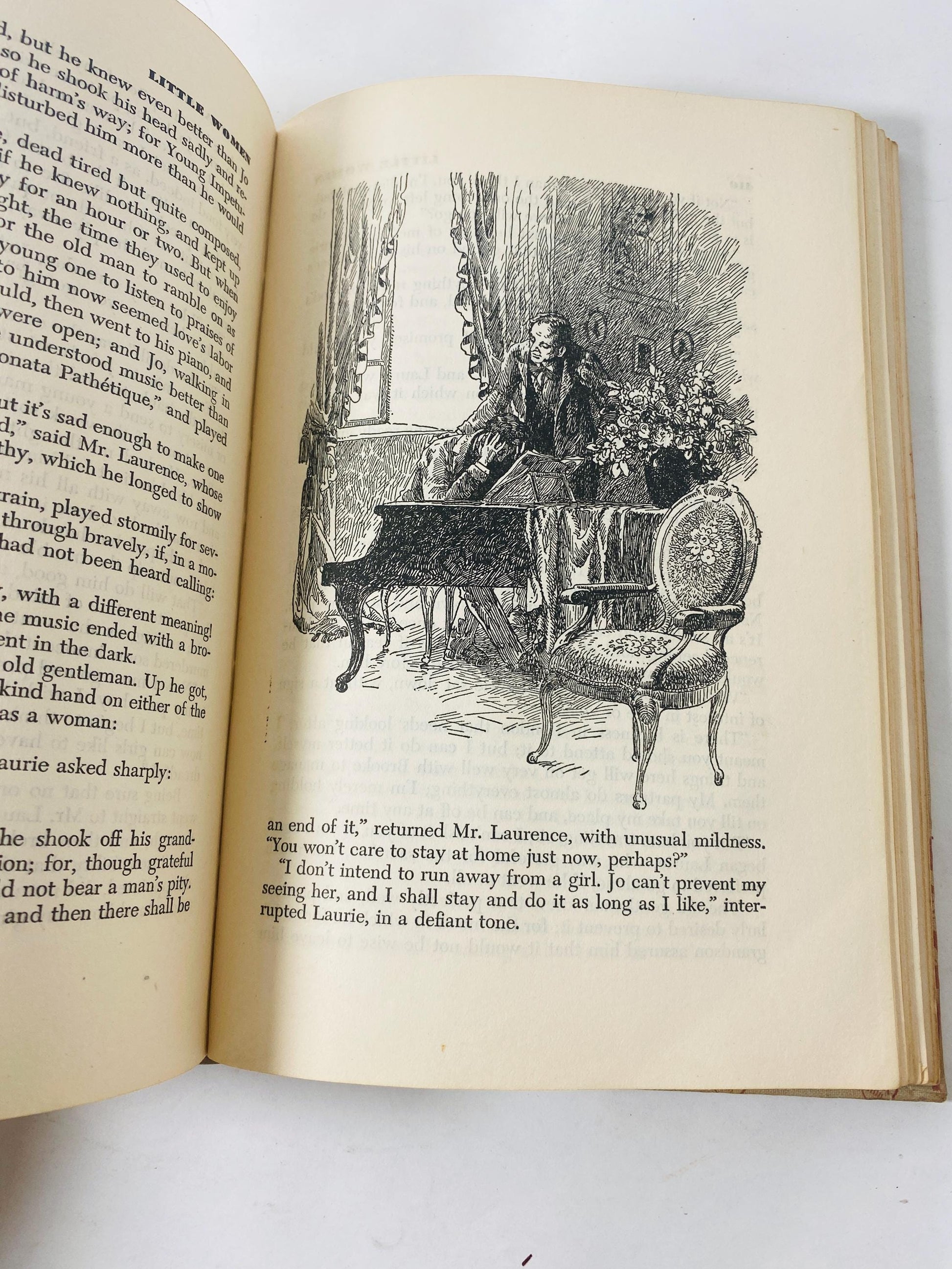 Little Women or Meg Jo Beth and Amy by Louisa May Alcott vintage book circa 1947 Illustrated Junior Library. Gift home decor